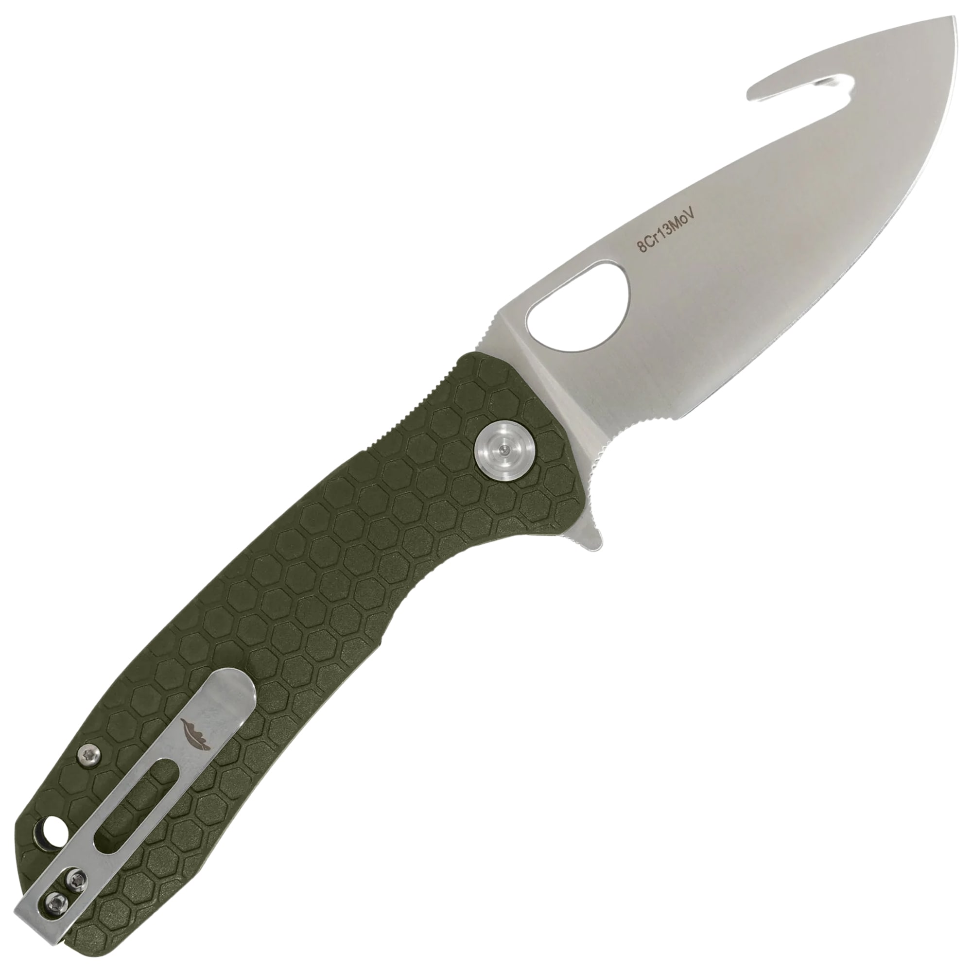 Nóż składany Honey Badger Hook Large 8Cr13MoV - Green
