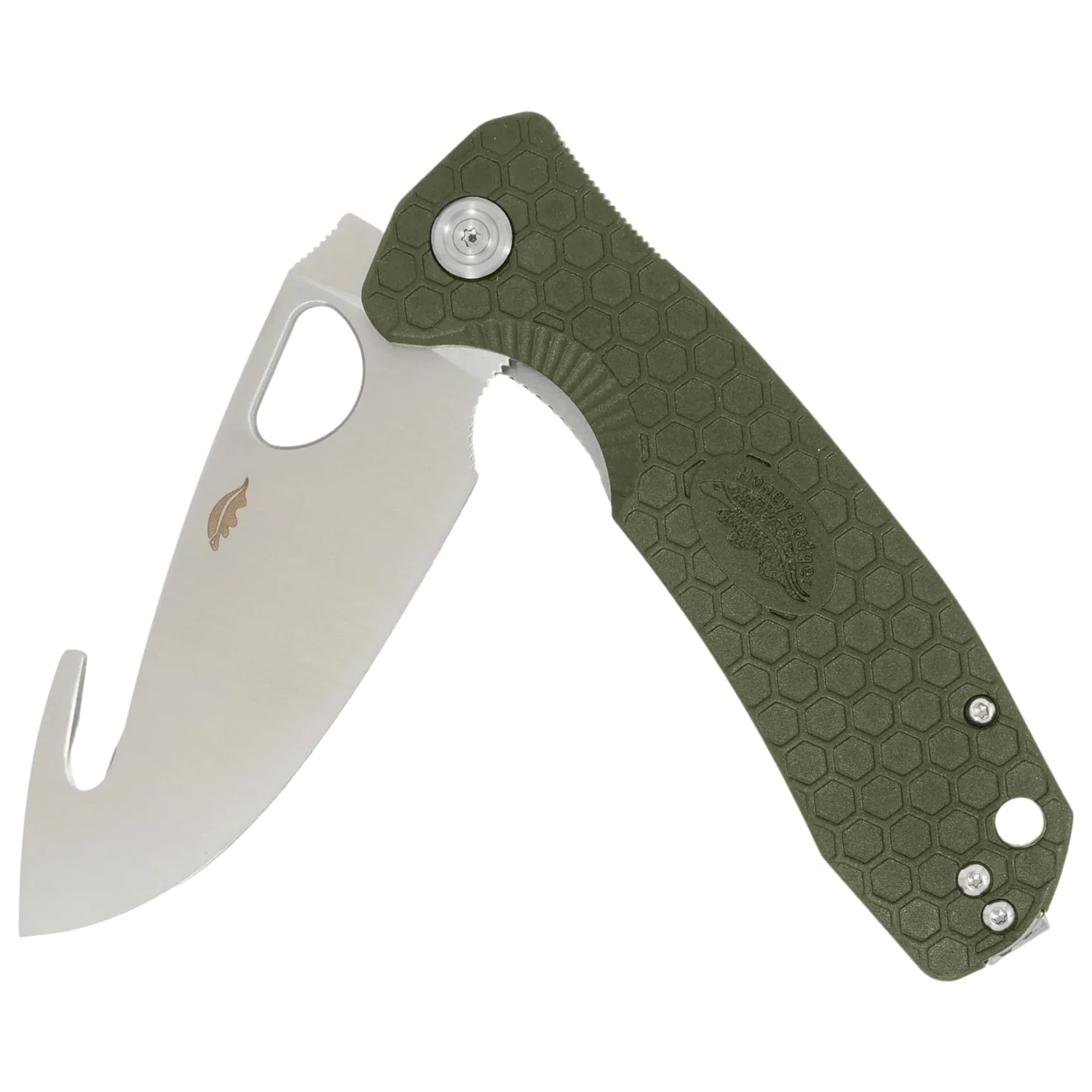 Nóż składany Honey Badger Hook Large 8Cr13MoV - Green