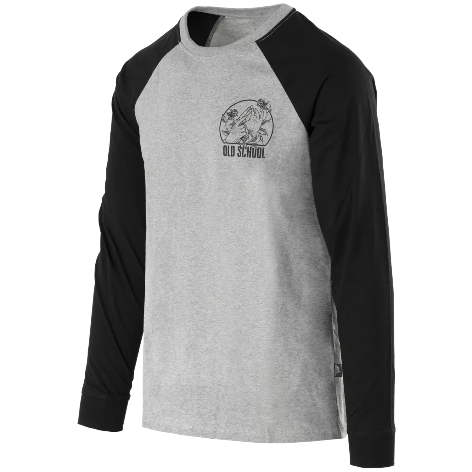 Футболка Long Sleeve Helikon Old School - Grey Melange/Black