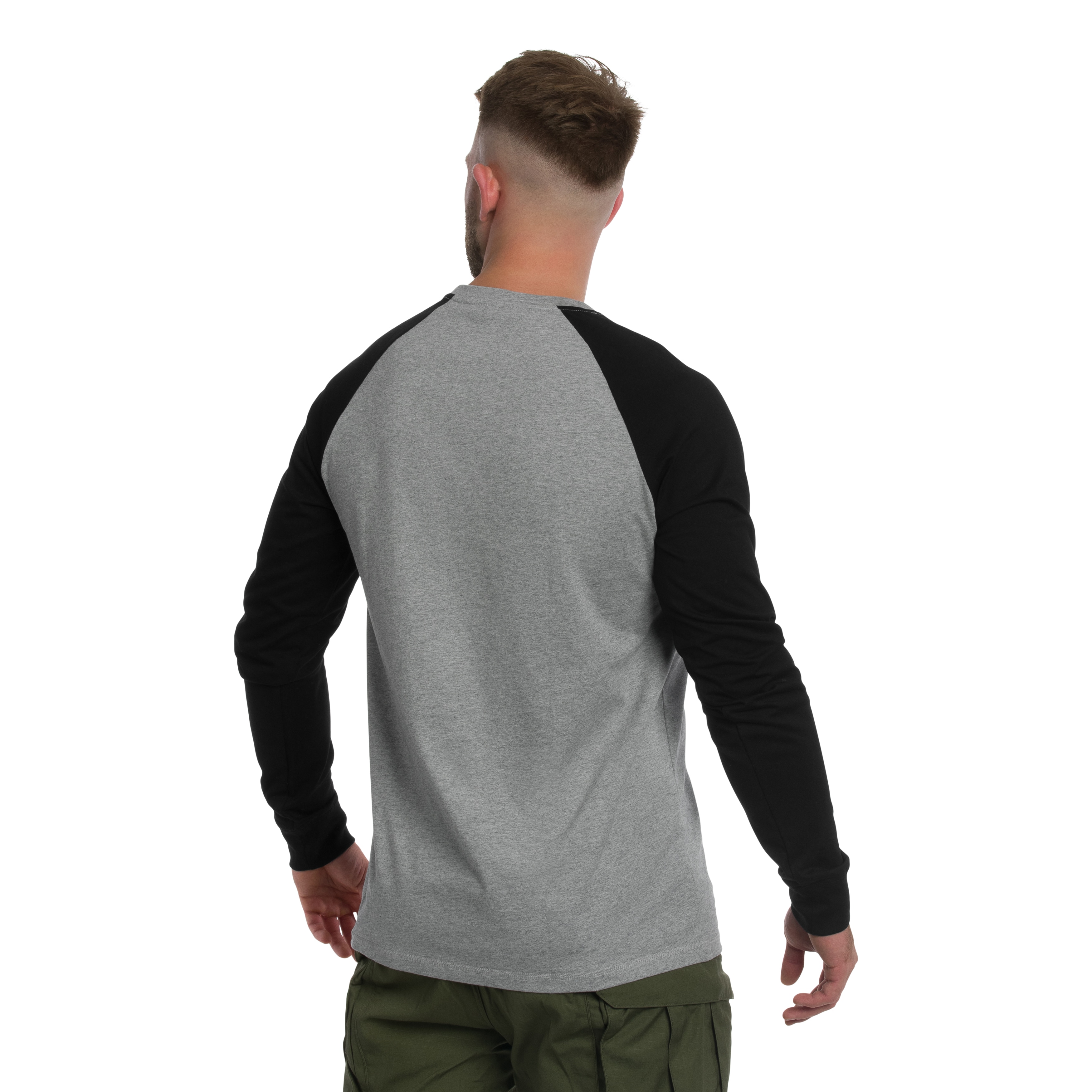 Koszulka Long Sleeve Helikon Old School - Grey Melange/Black