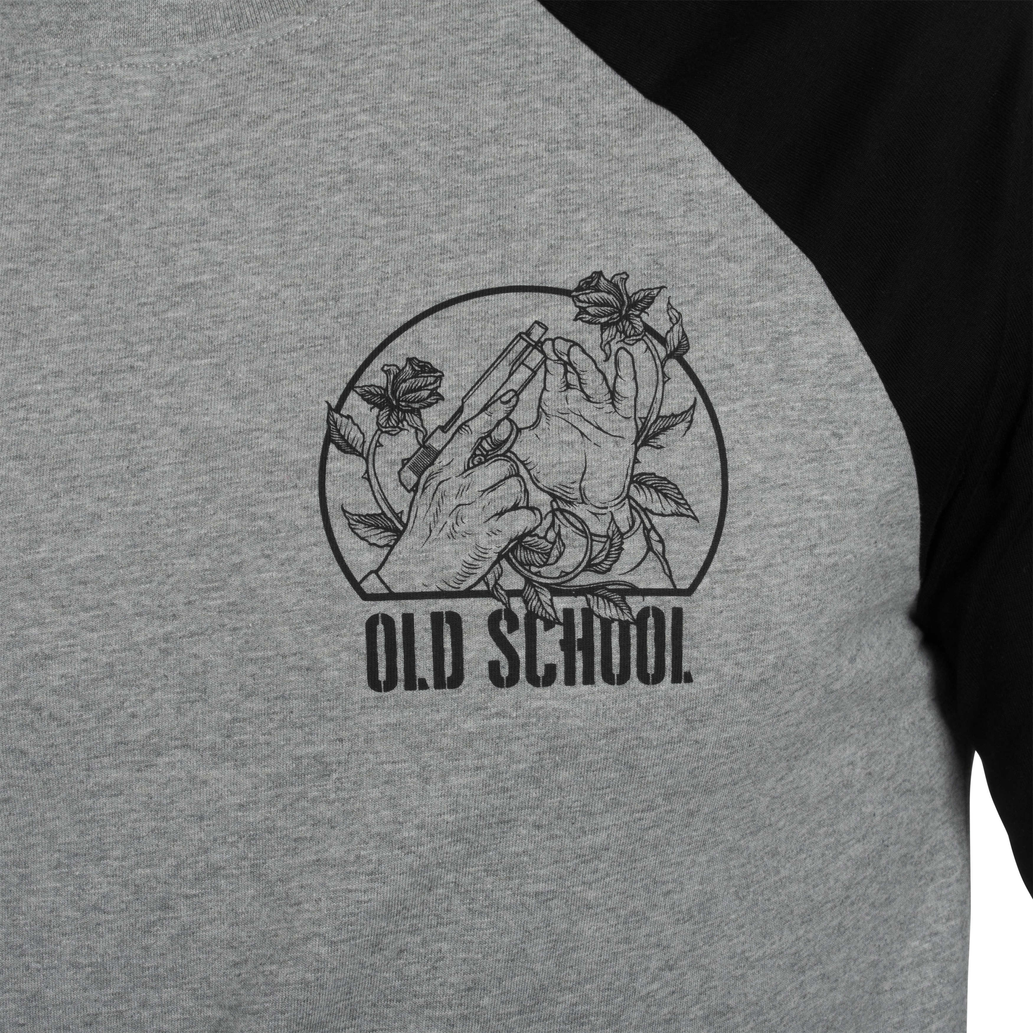 Koszulka Long Sleeve Helikon Old School - Grey Melange/Black