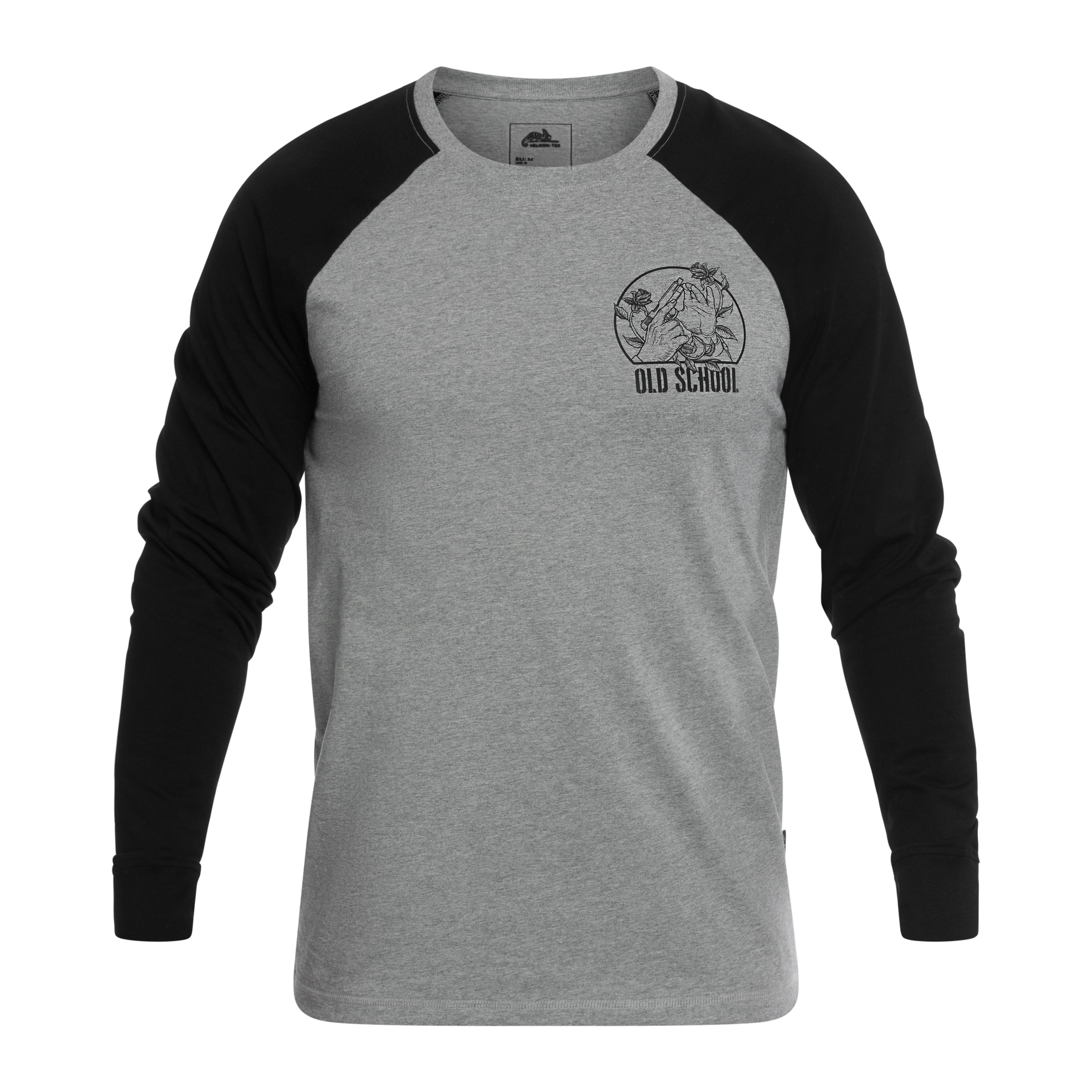 Koszulka Long Sleeve Helikon Old School - Grey Melange/Black