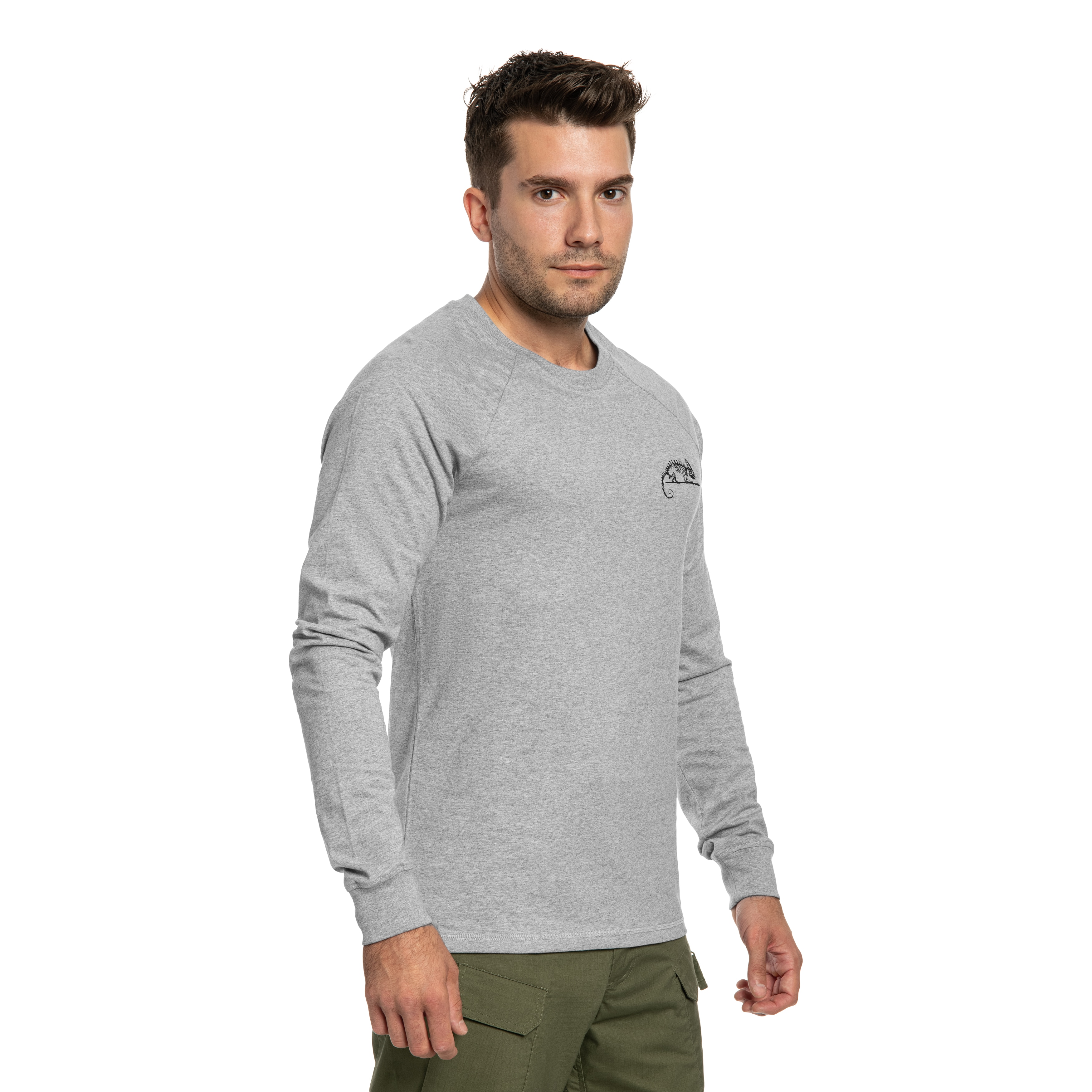 Koszulka Helikon-Tex Long Sleeve Logo - Grey Melange