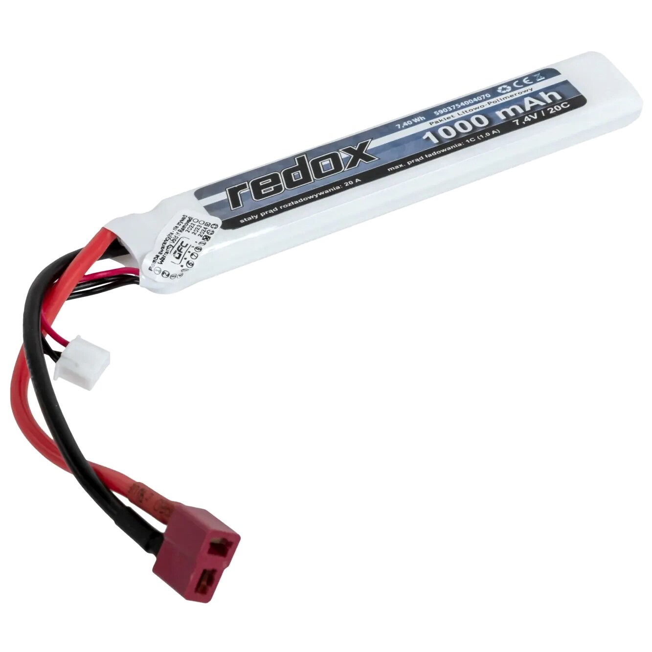 Akumulator ASG Redox Li-Po 20C Deans 7,4V 1000 mAH