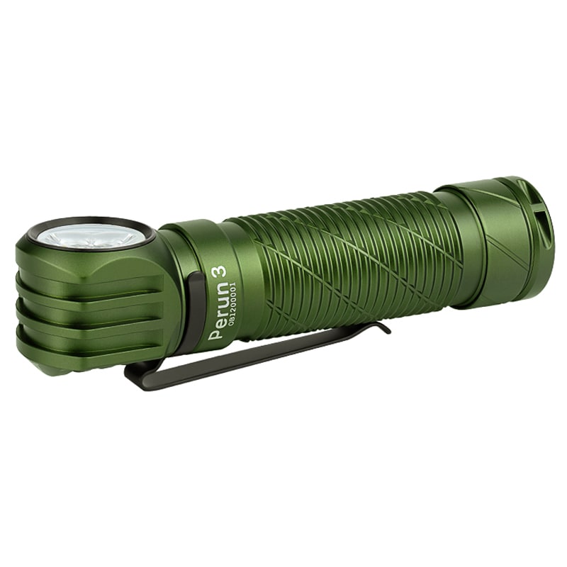 Latarka czołowa i kątowa Olight Perun 3 OD Green z opaską - 3000 lumenów