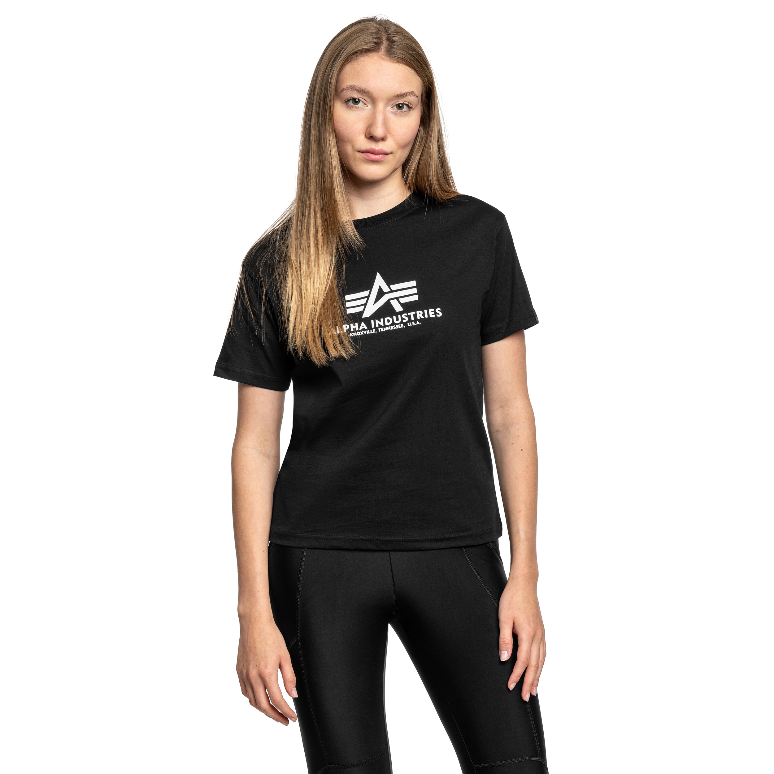 Koszulka T-Shirt damska Alpha Industries Basic Big Logo Puff Print - Black