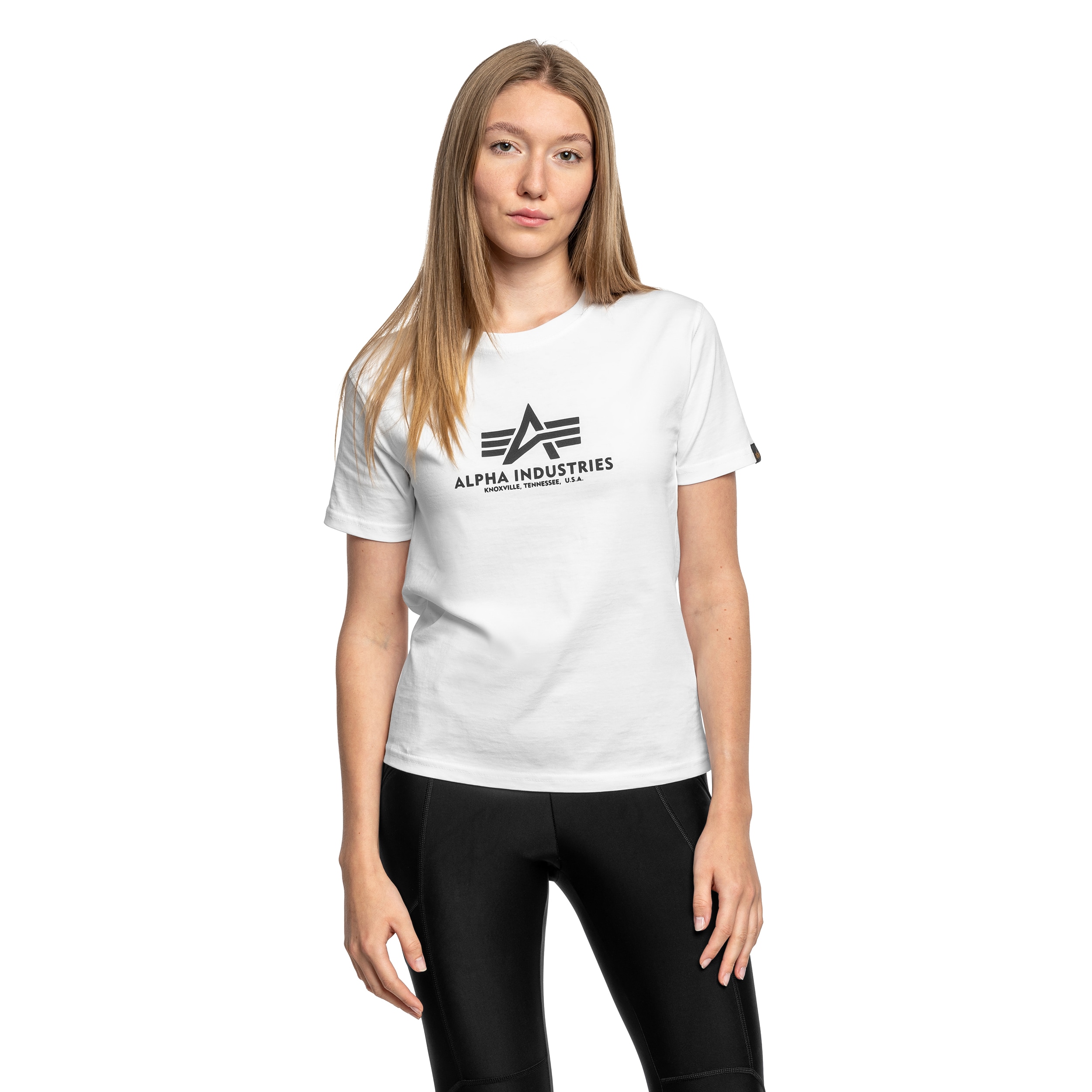 Koszulka T-Shirt damska Alpha Industries Basic Big Logo Puff Print - White