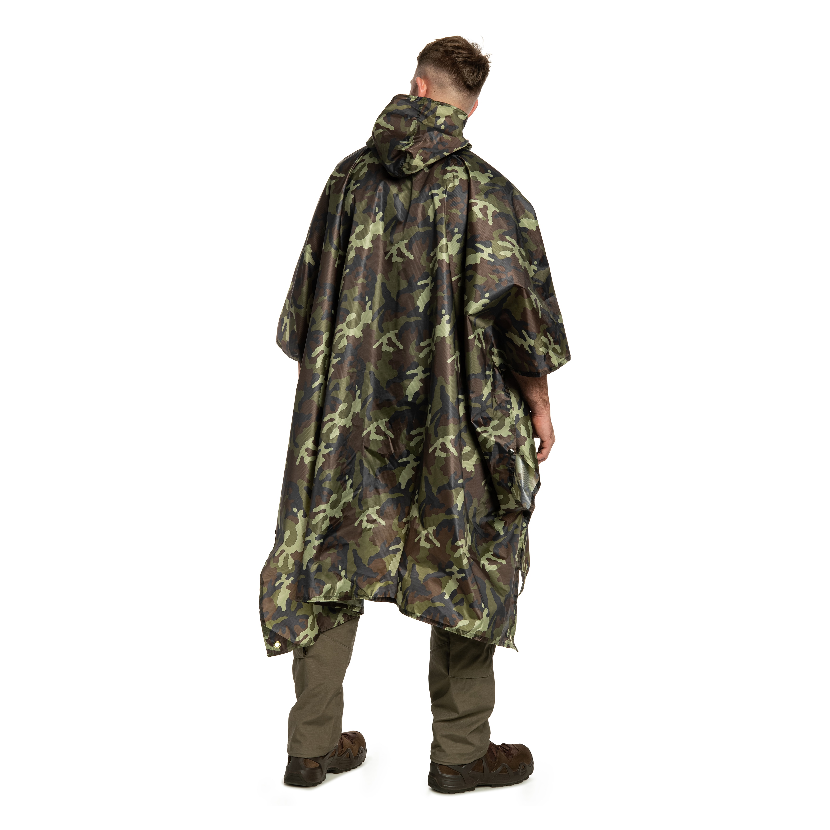Ponczo Badger Outdoor Rain Poncho Ripstop - Woodland