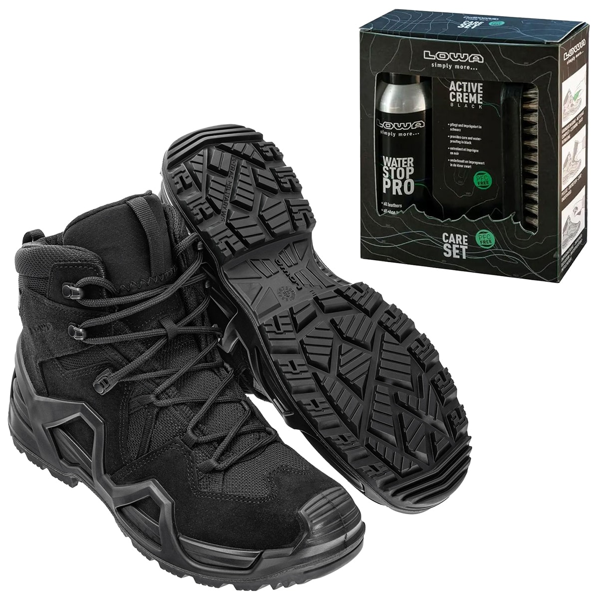 Жіночі черевики Zephyr MK2 GTX MID TF Black + Care Set Lowa для чищення взуття - набір