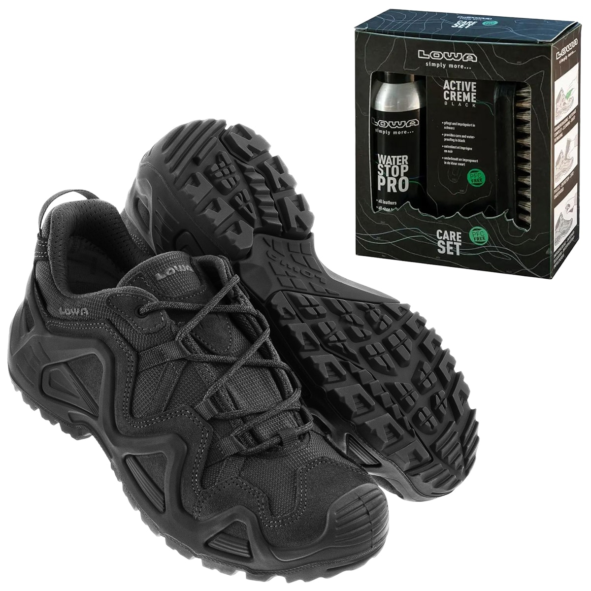 Кросівки Zephyr GTX Low TF Black + Care Set Lowa для чищення взуття - набір