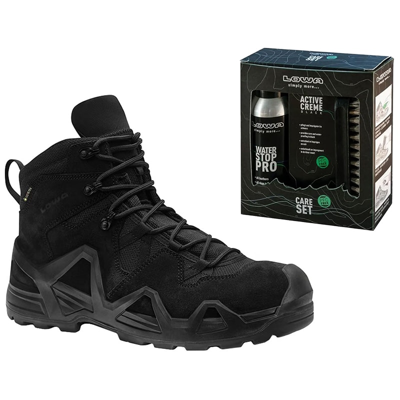 Черевики Zephyr WK GTX MID Black + Care Set Lowa для чищення взуття - набір