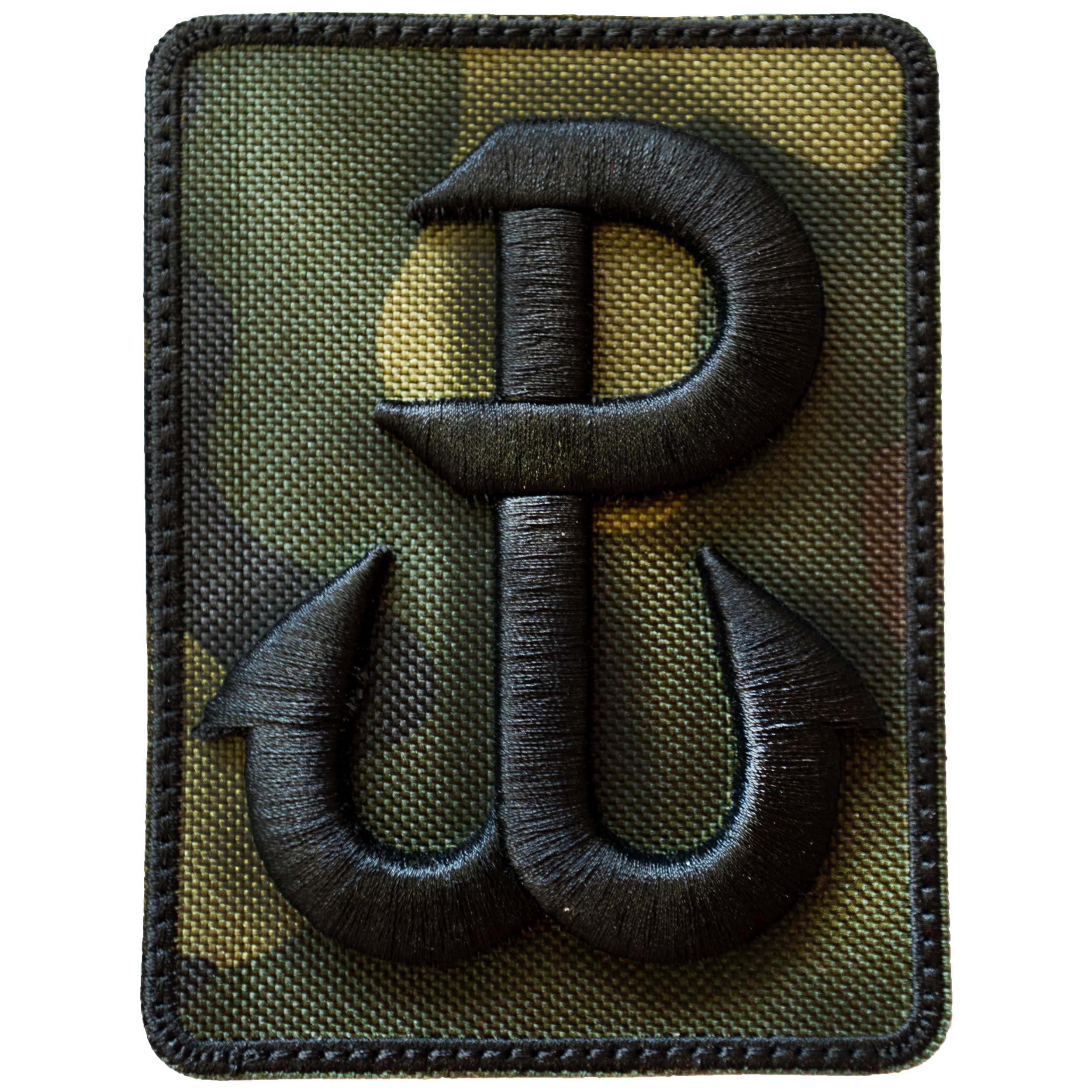 Naszywka Kotwica Polska Walcząca 76 x 11 mm - Czarna