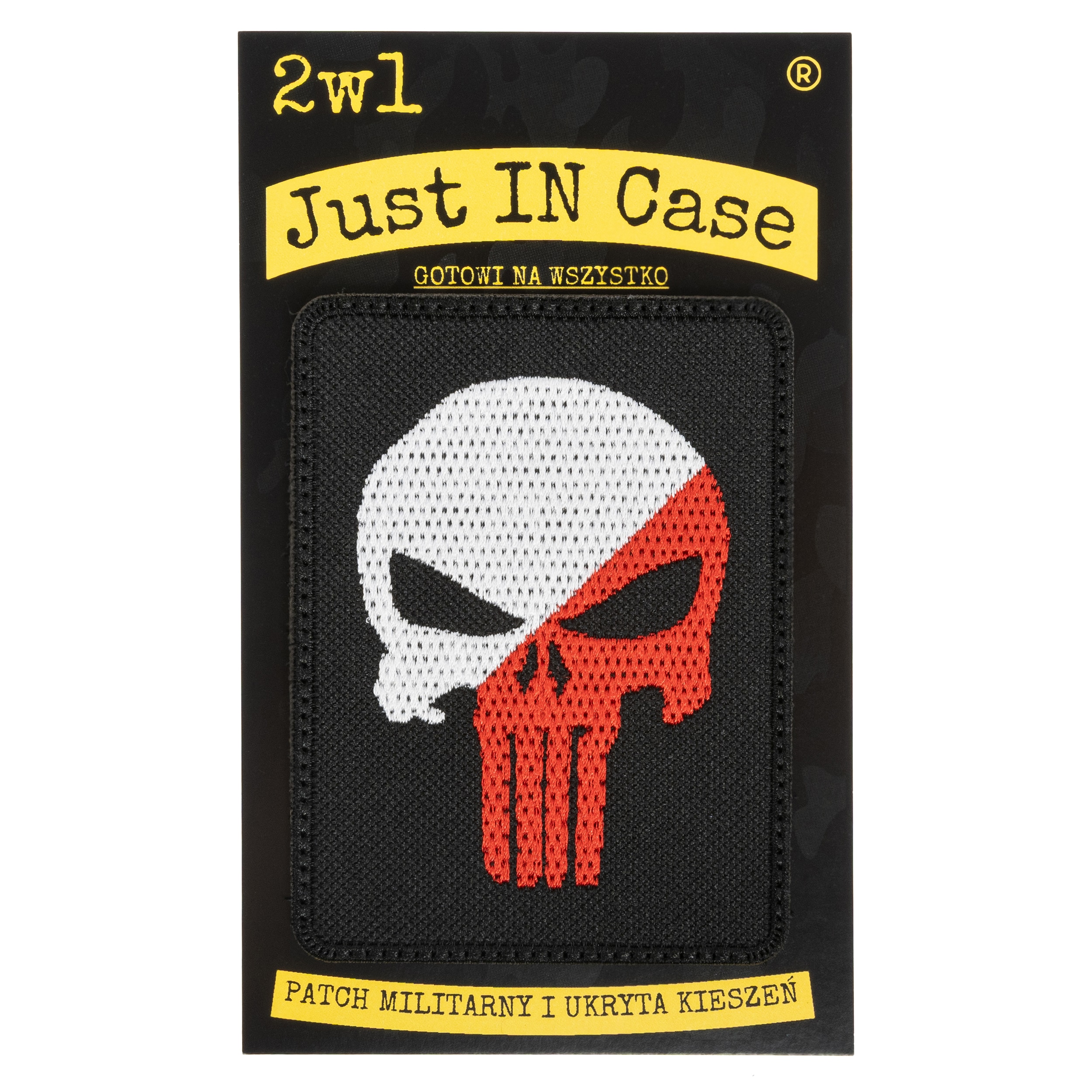 Нашивка Punisher 76 x 110 мм - Біло-червона