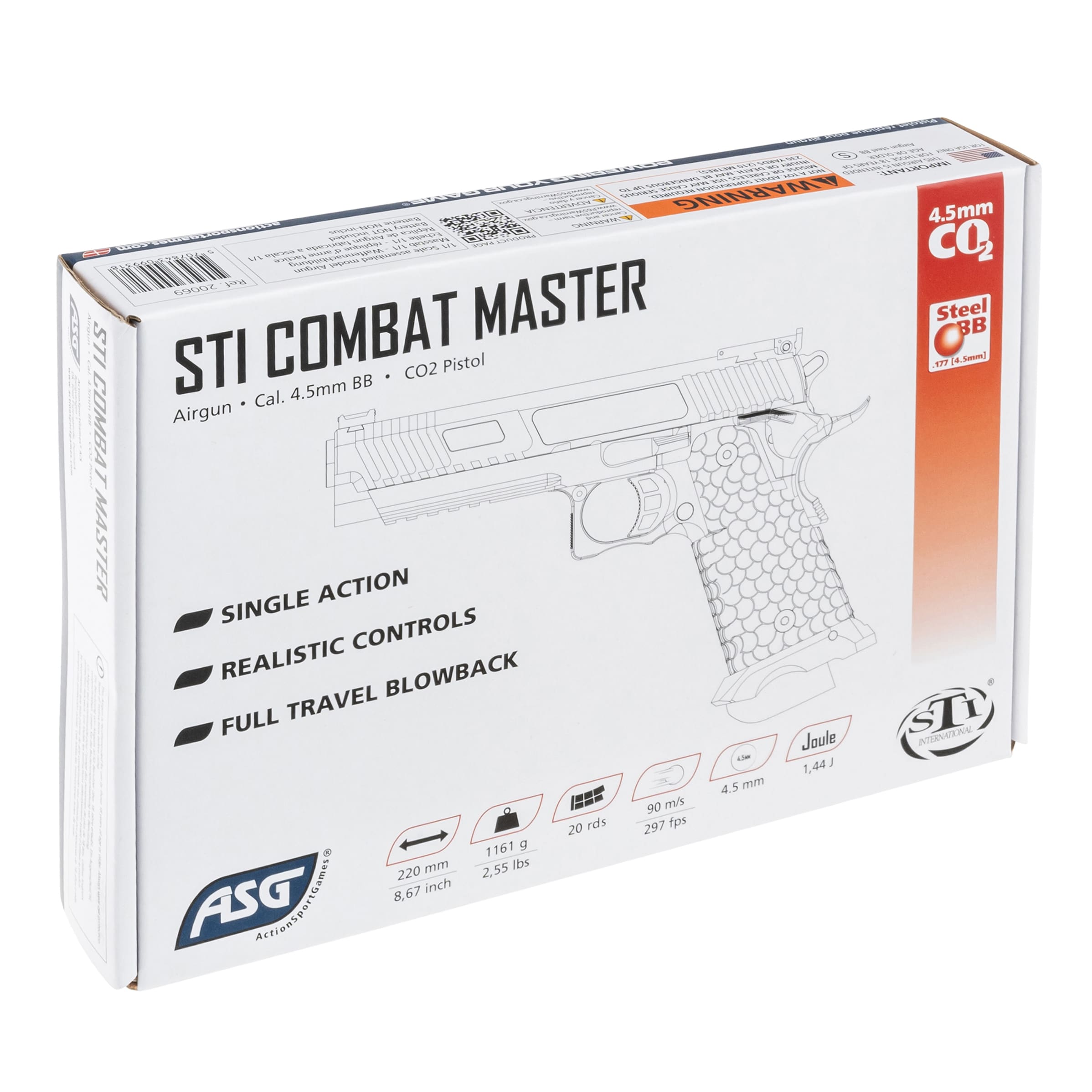 Wiatrówka STI Combat Master Blow-Back 4,5 mm - Black