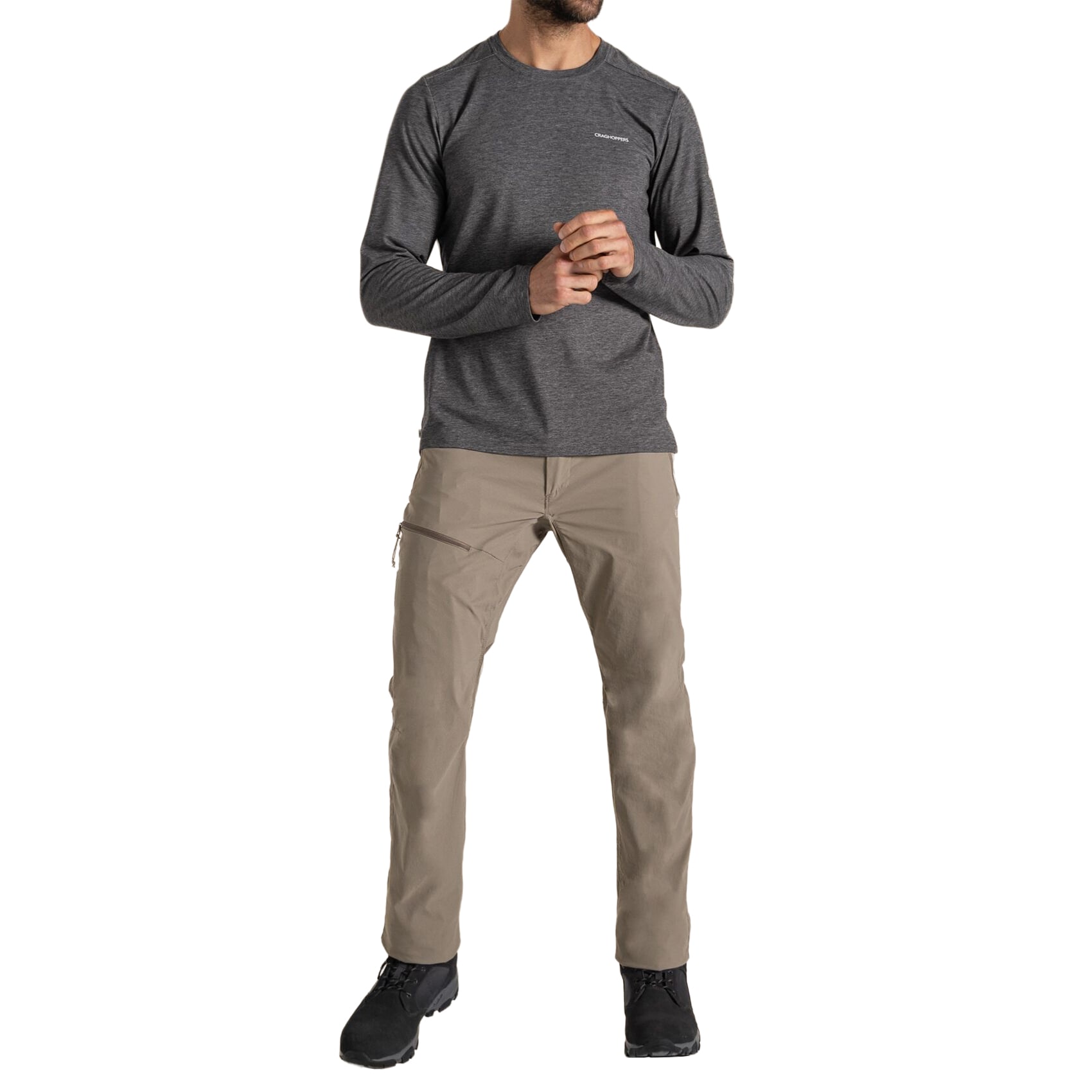 Koszulka Long Sleeve Craghoppers NosiLife Abel - Black Pepper Marl