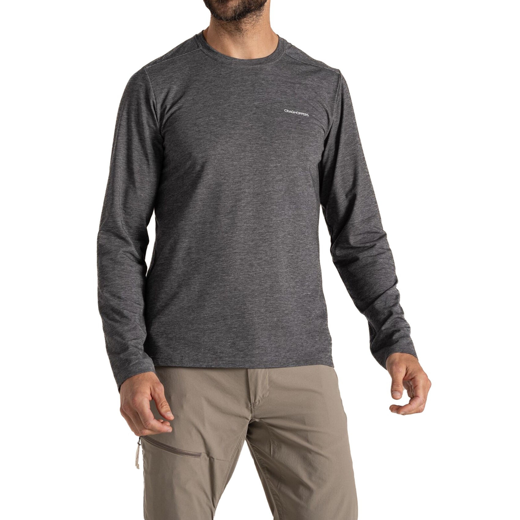 Koszulka Long Sleeve Craghoppers NosiLife Abel - Black Pepper Marl