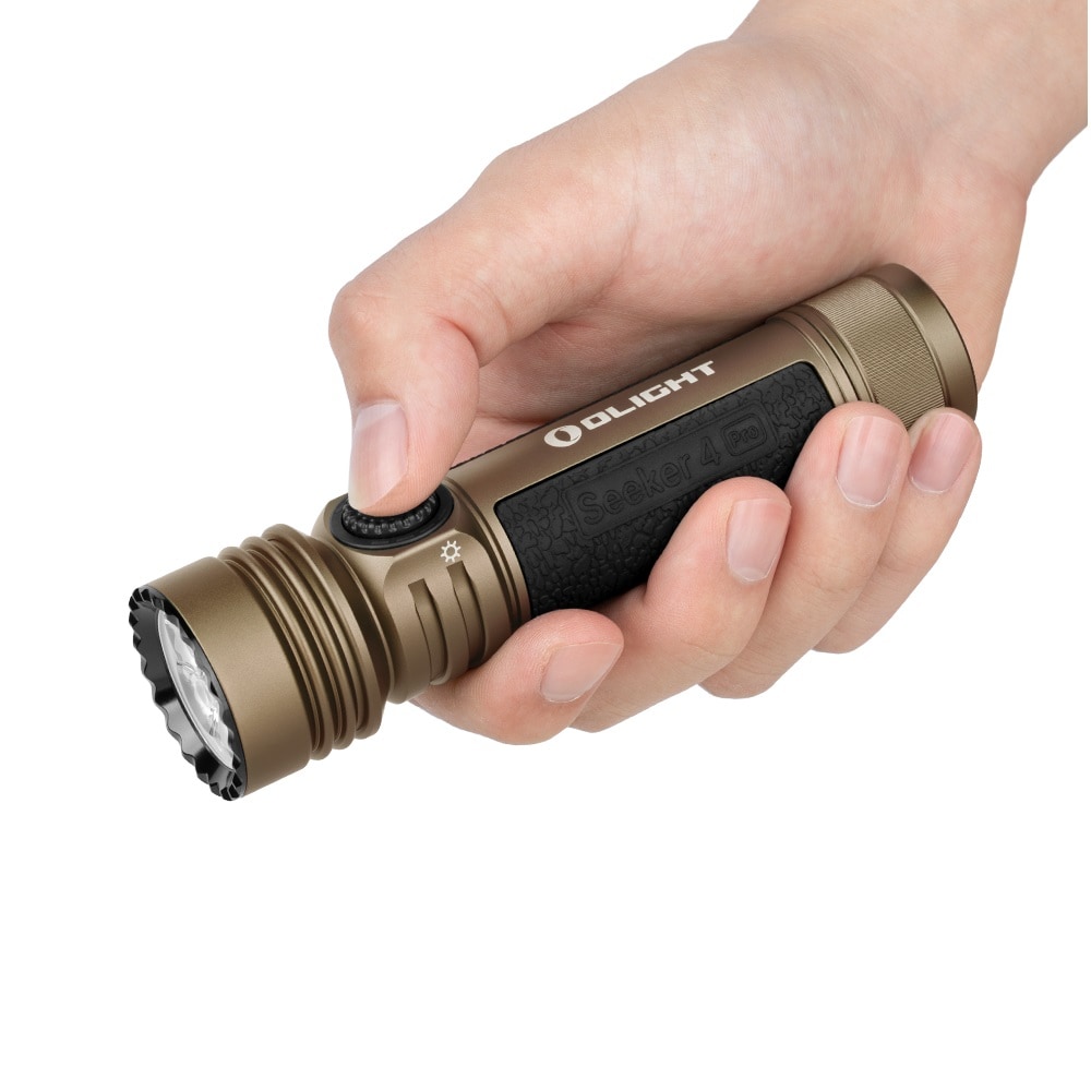 Тактичний пошуковий ліхтарик Olight Seeker 4 Pro Cool White Desert Tan - 4600 люменів