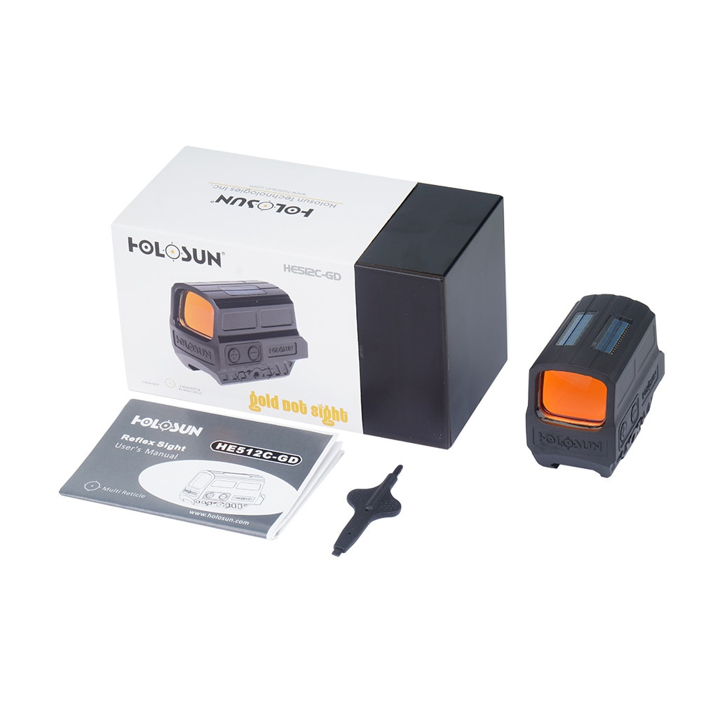 Kolimator Holosun Enclosed Reflex HS512C-GD Gold Dot Multi Reticle - Solar Panel