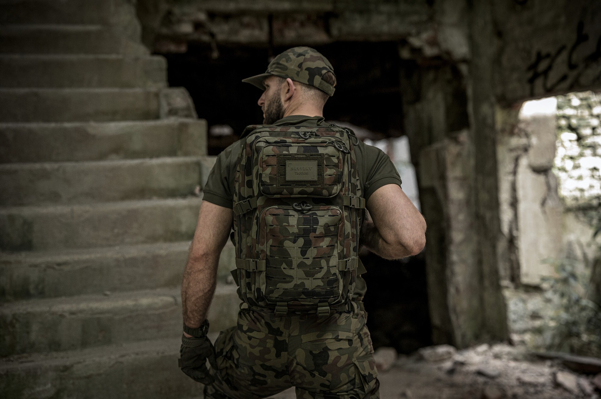 Plecak Brytzky Tactical Polygon Large Laser Cut 36 l - wz.93 Pantera PL Woodland