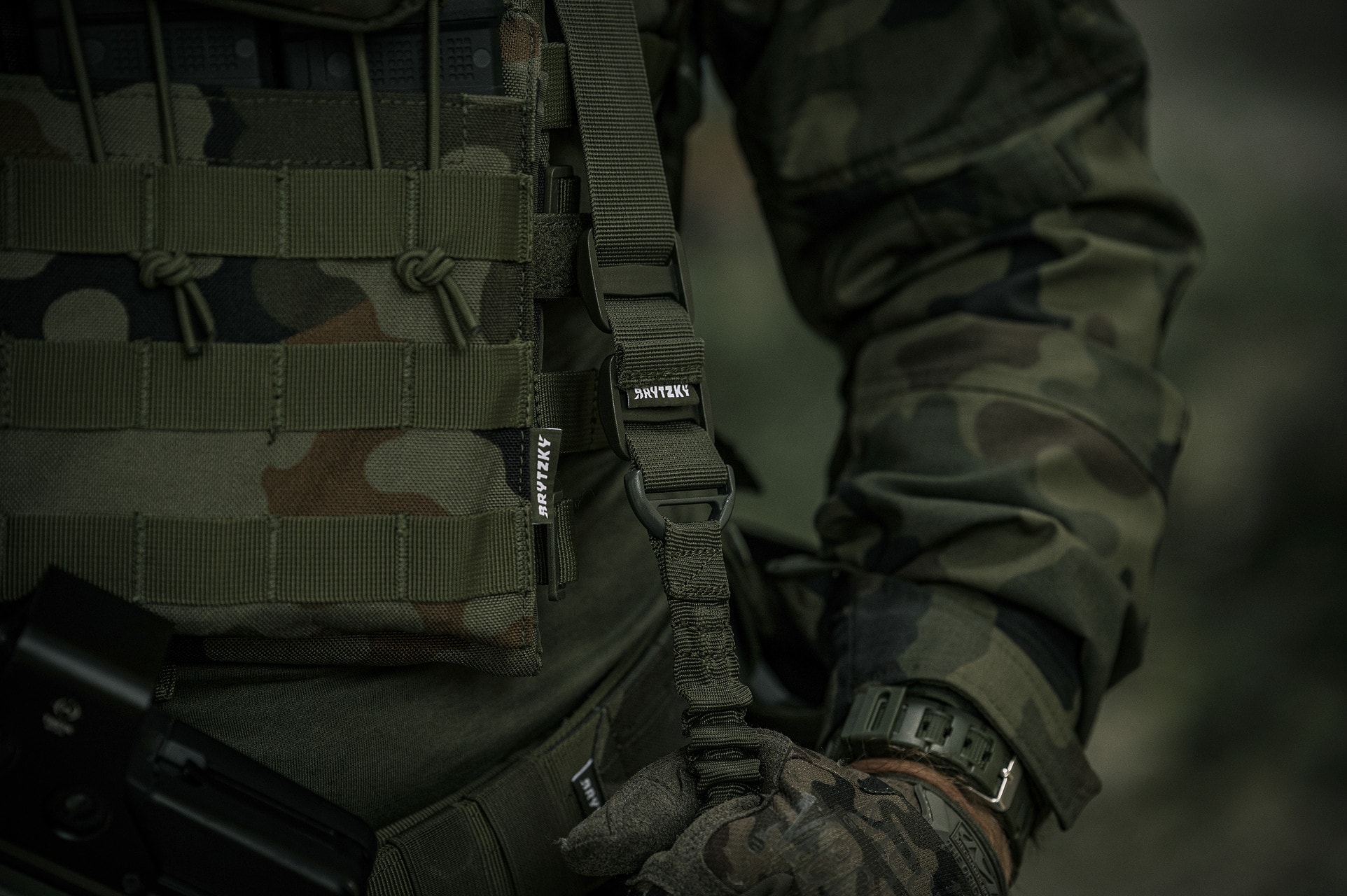 Zawieszenie taktyczne 2-punktowe Brytzky Tactical Link - Olive