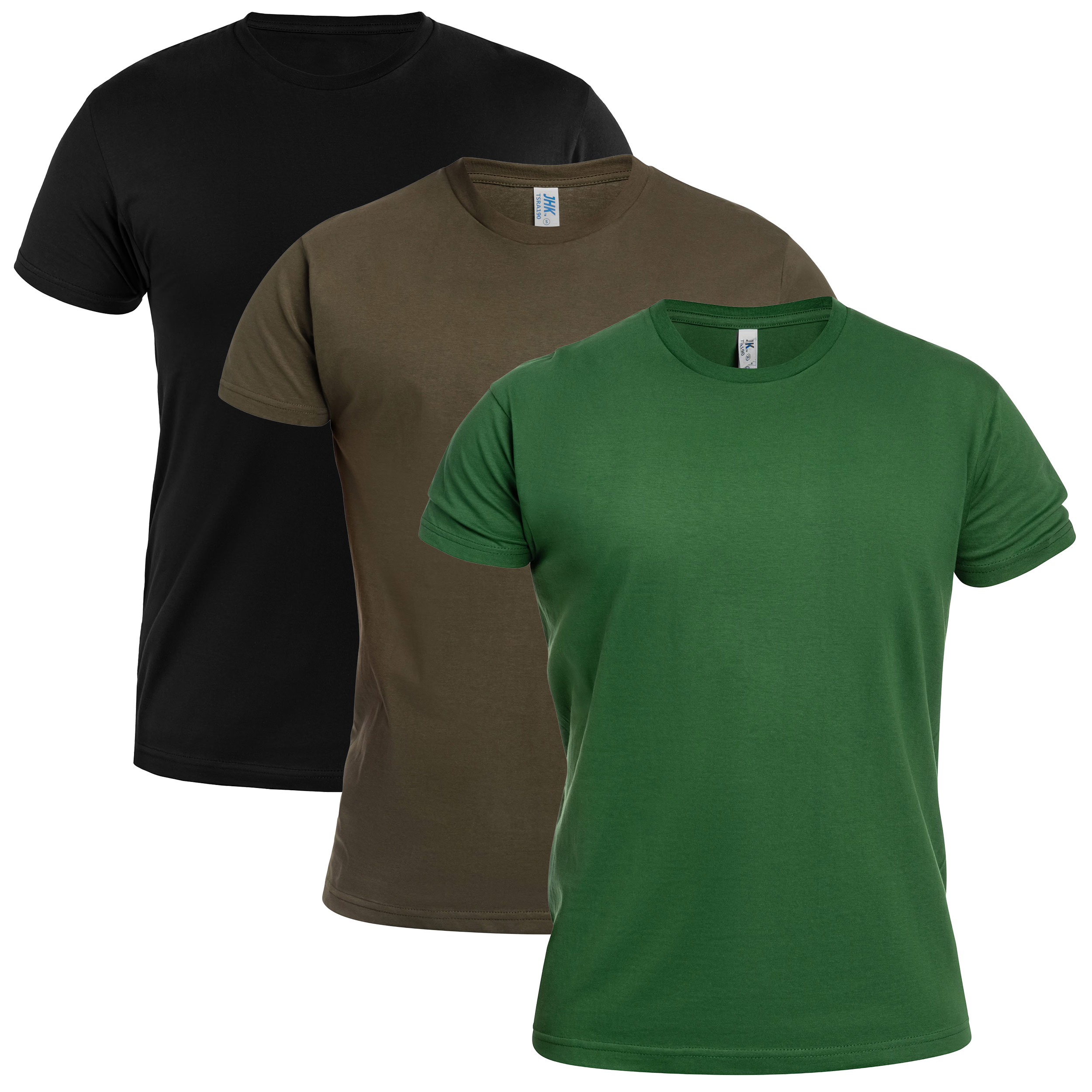 Koszulka wojskowa T-shirt Black/Forest Green/Bottle Green - 3 szt.