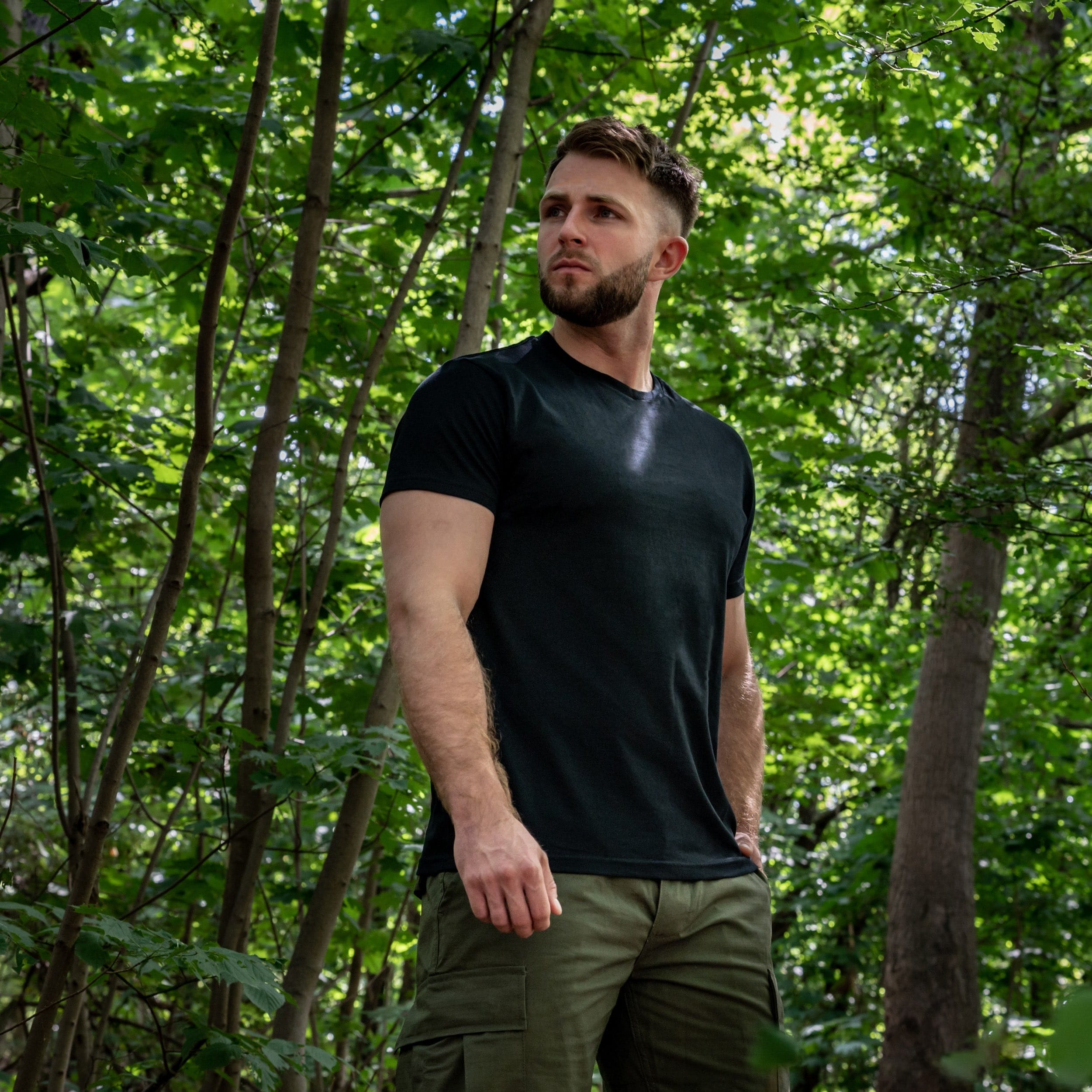 Koszulka wojskowa T-shirt Black/Forest Green/Bottle Green - 3 szt.