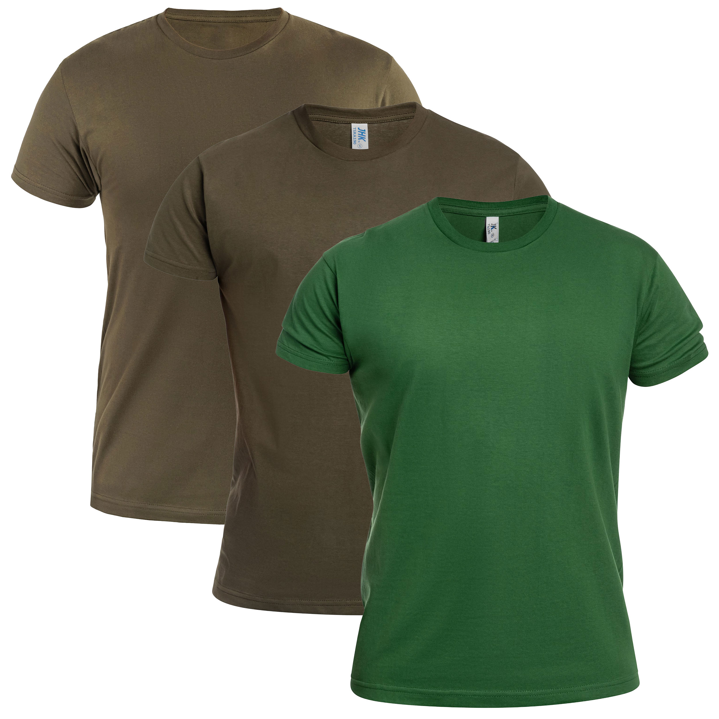 Koszulka wojskowa T-shirt Khaki/Forest Green/Bottle Green - 3 szt.
