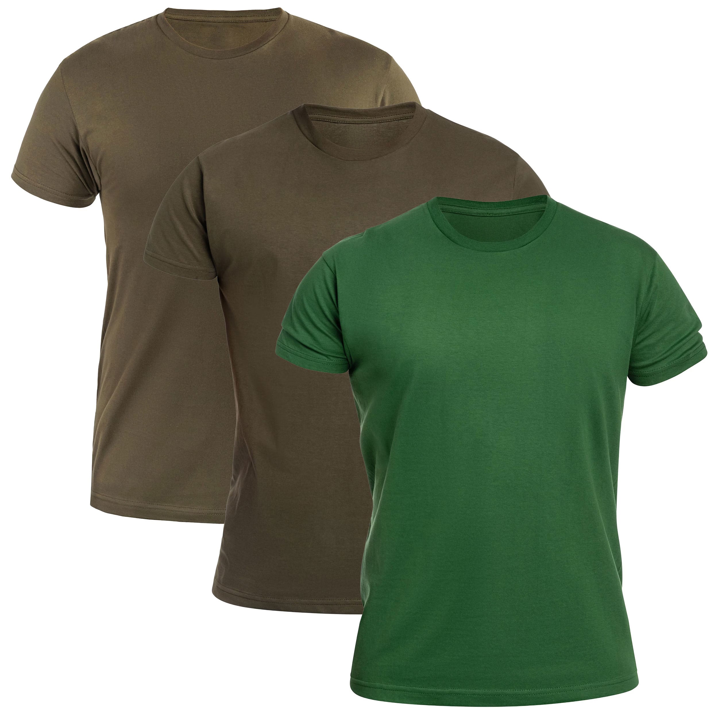 Koszulka wojskowa T-shirt Khaki/Forest Green/Bottle Green - 3 szt.
