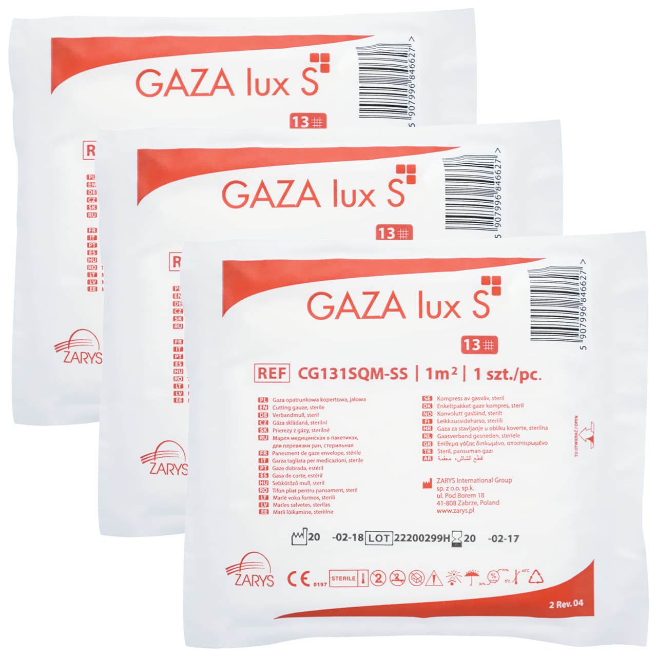 Gaza opatrunkowa Zarys Lux S 100 x 100 cm - 3 szt.