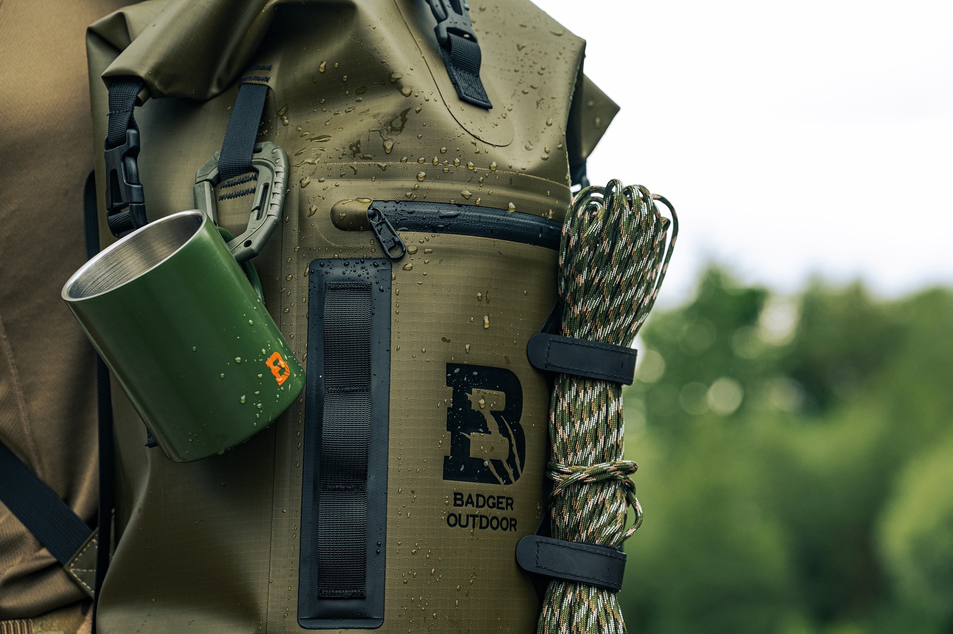 Водонепроникний рюкзак Badger Outdoor TPU 40 л - Military Green