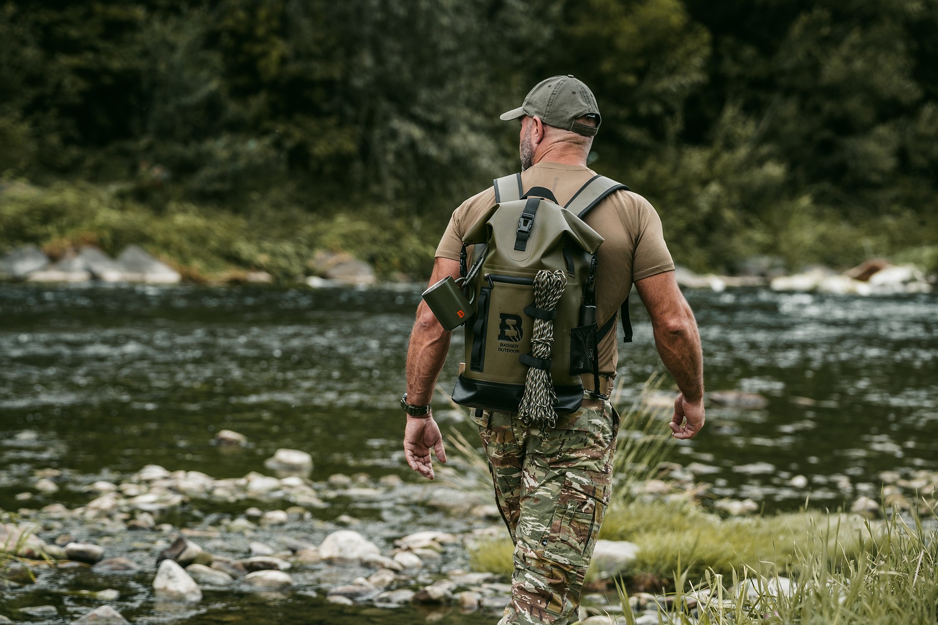 Водонепроникний рюкзак Badger Outdoor TPU 40 л - Military Green