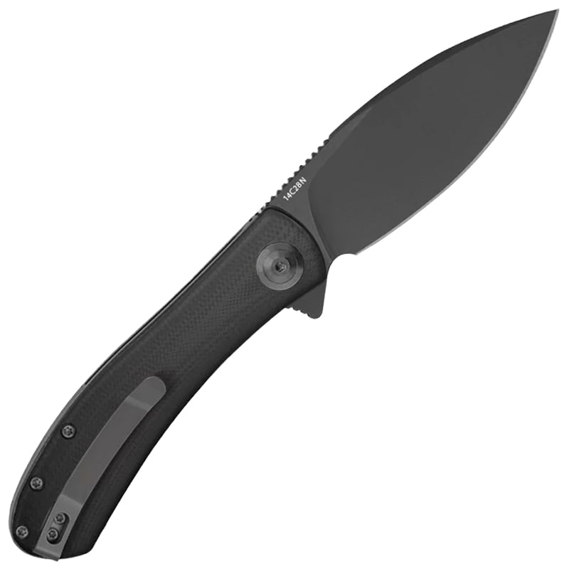 Nóż składany Trollsky Knives Mandu EVO Black Stonewashed 14C28N/Black G10
