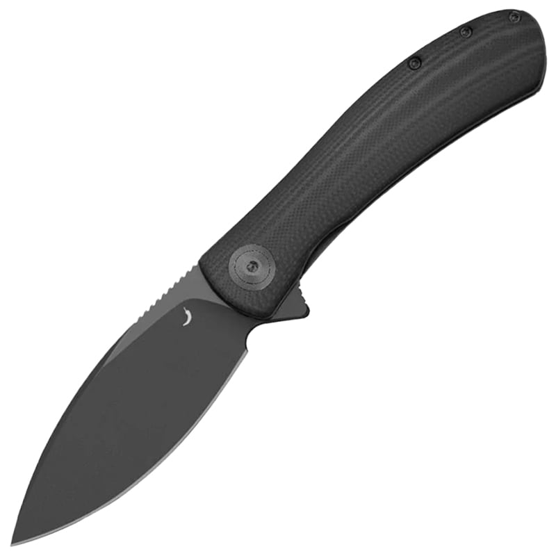 Nóż składany Trollsky Knives Mandu EVO Black Stonewashed 14C28N/Black G10
