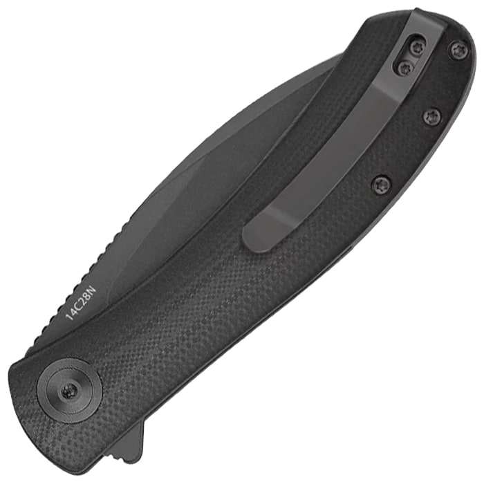 Nóż składany Trollsky Knives Mandu EVO Black Stonewashed 14C28N/Black G10