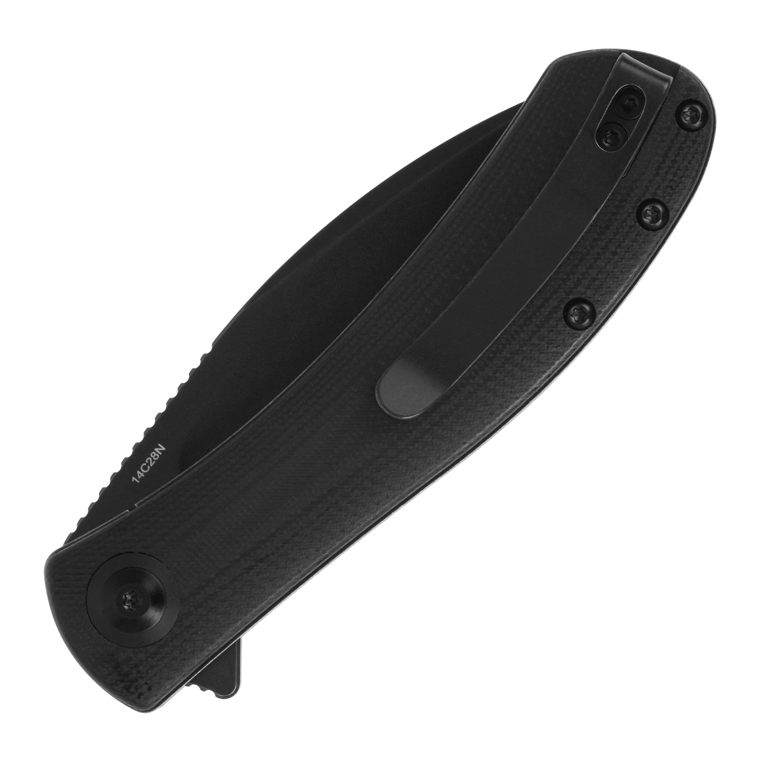 Nóż składany Trollsky Knives Mandu EVO Black Stonewashed 14C28N/Black G10