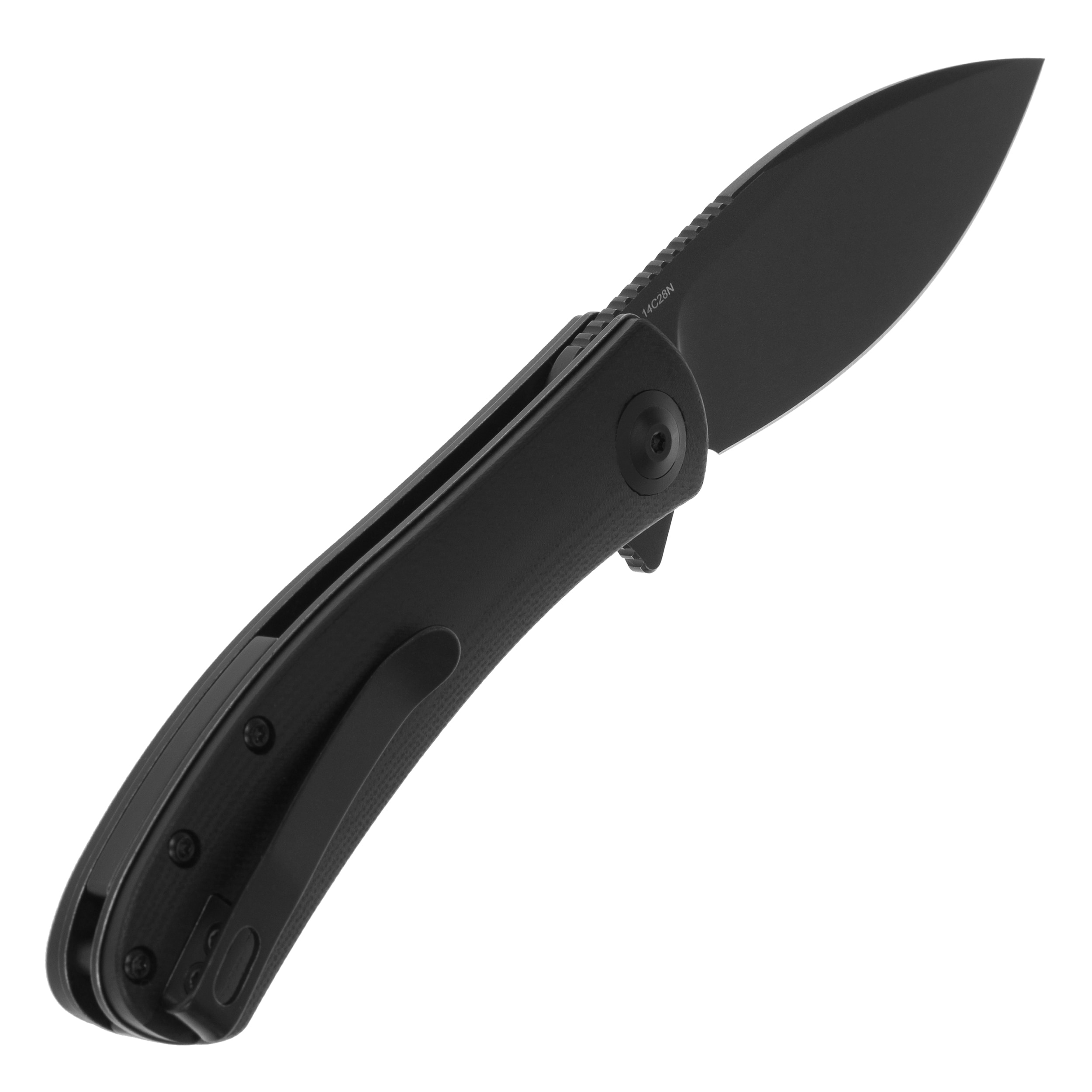 Nóż składany Trollsky Knives Mandu EVO Black Stonewashed 14C28N/Black G10