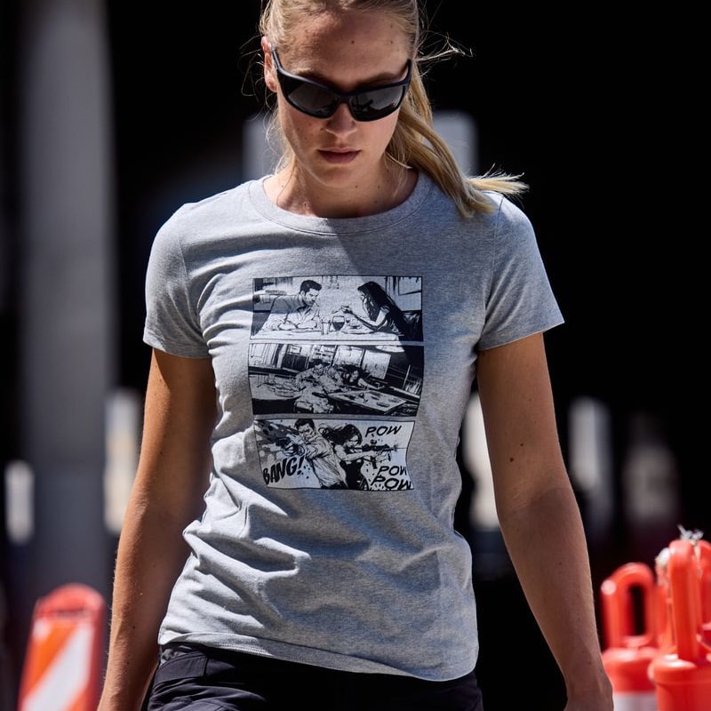 Футболка T-Shirt жіноча Helikon-Tex Combat Date - Mid Grey Melange