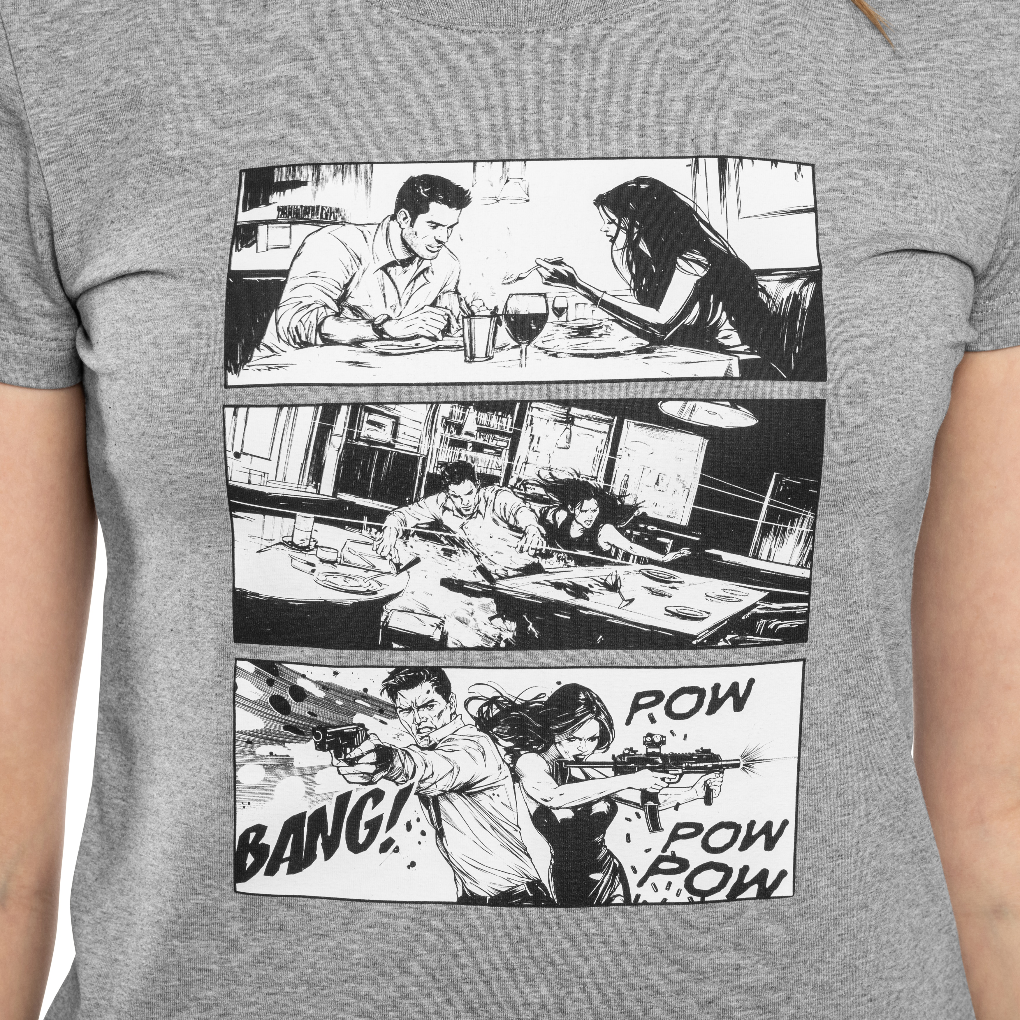 Футболка T-Shirt жіноча Helikon-Tex Combat Date - Mid Grey Melange