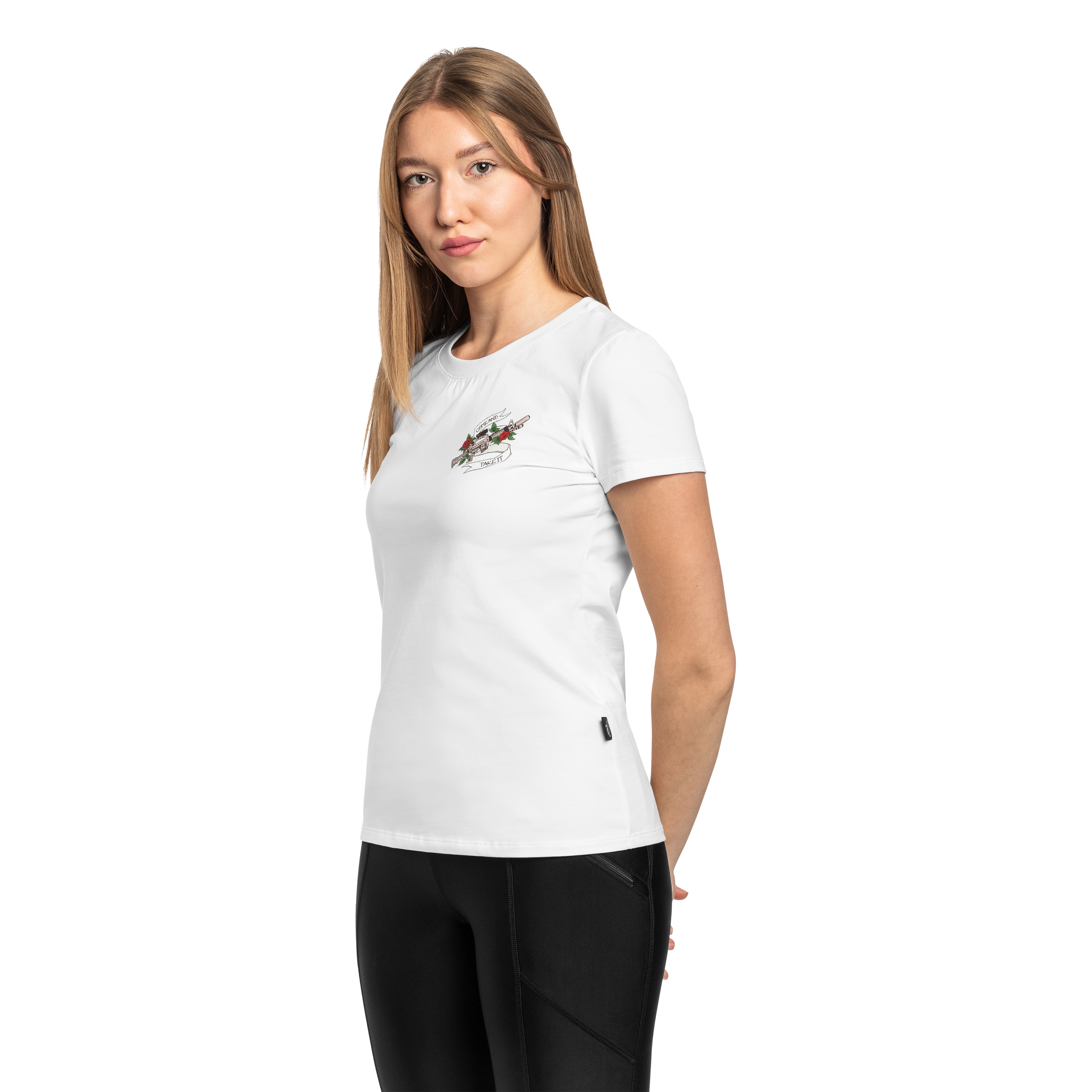 Koszulka T-Shirt damska Helikon Come And Take It Slim - White