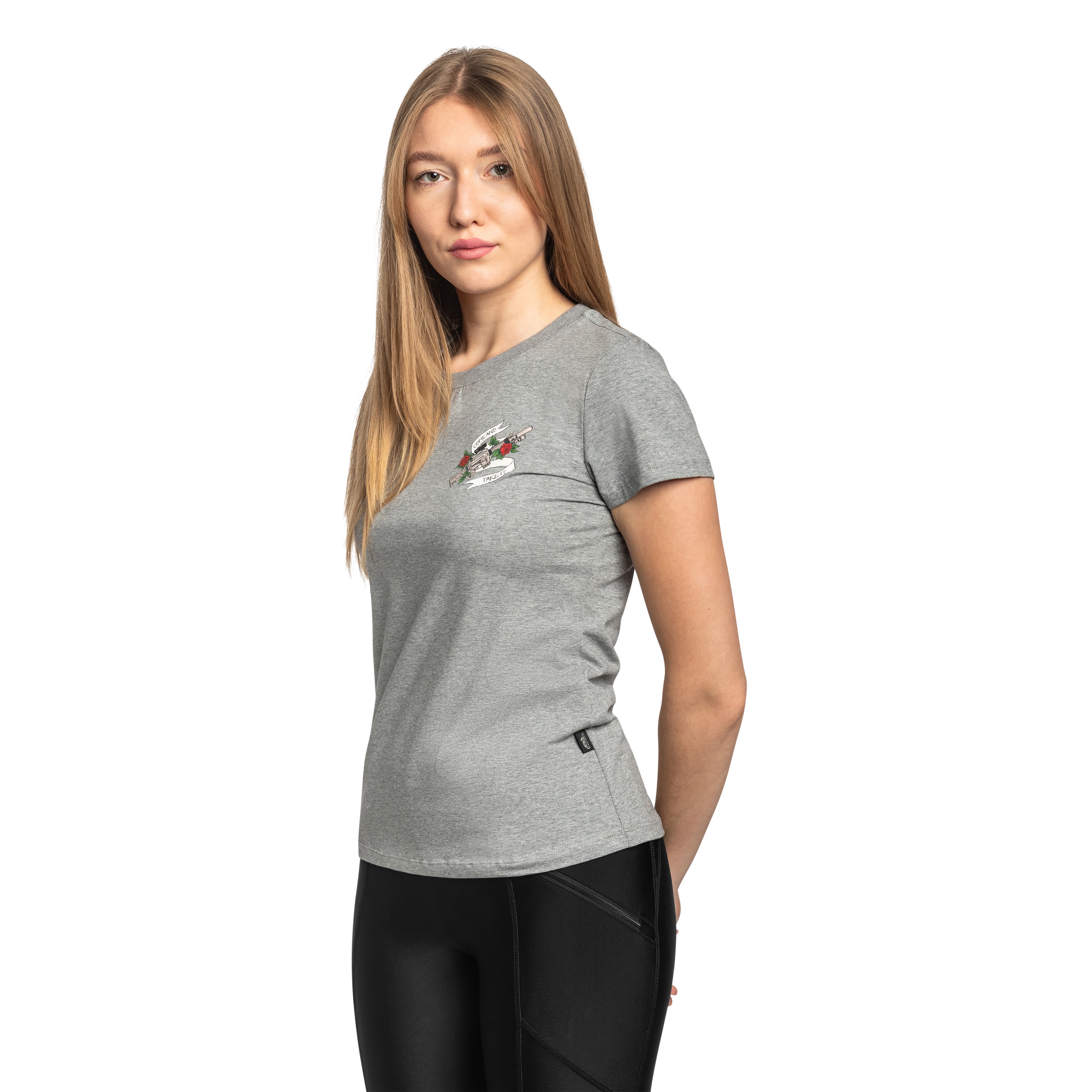 Koszulka T-Shirt damska Helikon Come And Take It Slim - Mid Grey Melange