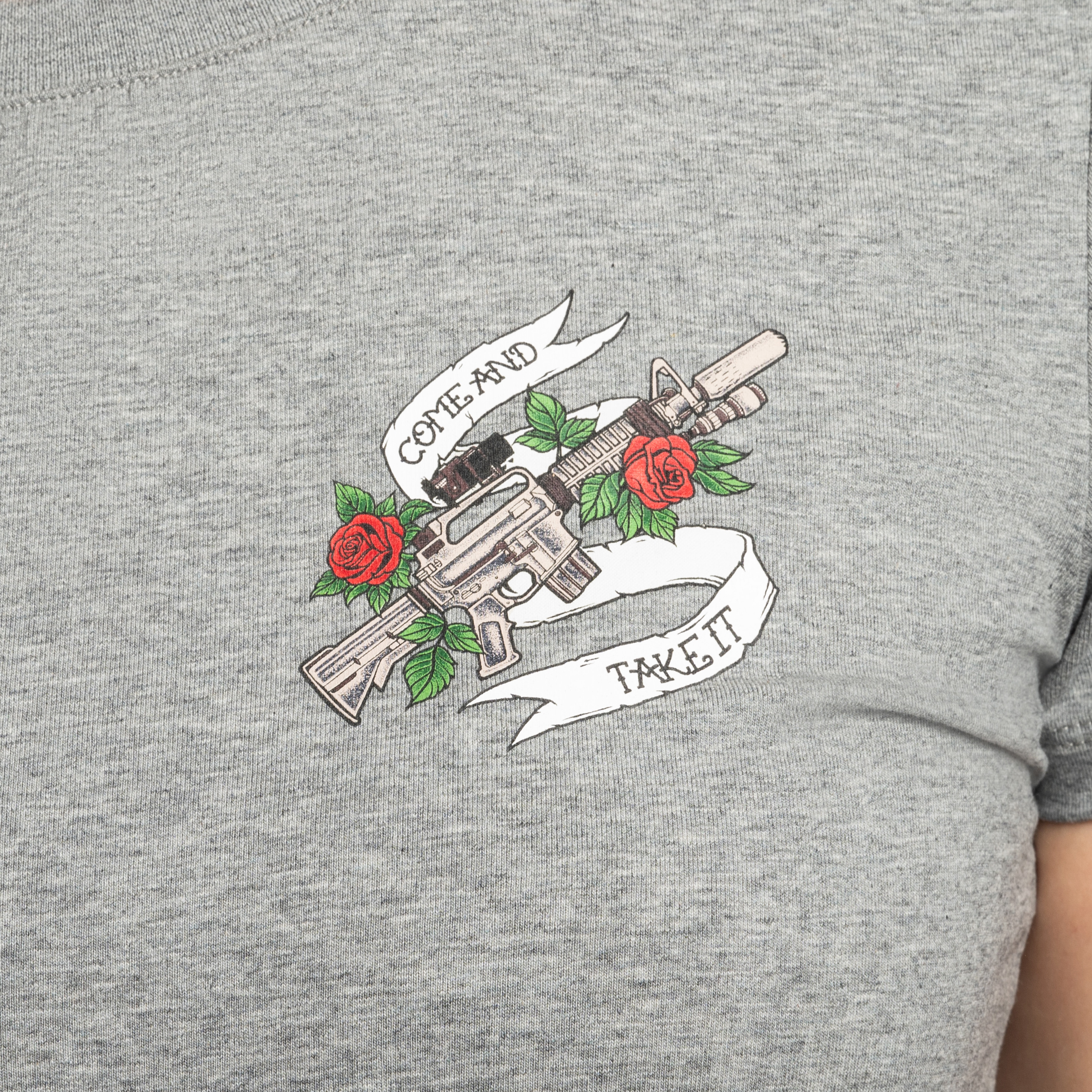 Koszulka T-Shirt damska Helikon Come And Take It Slim - Mid Grey Melange
