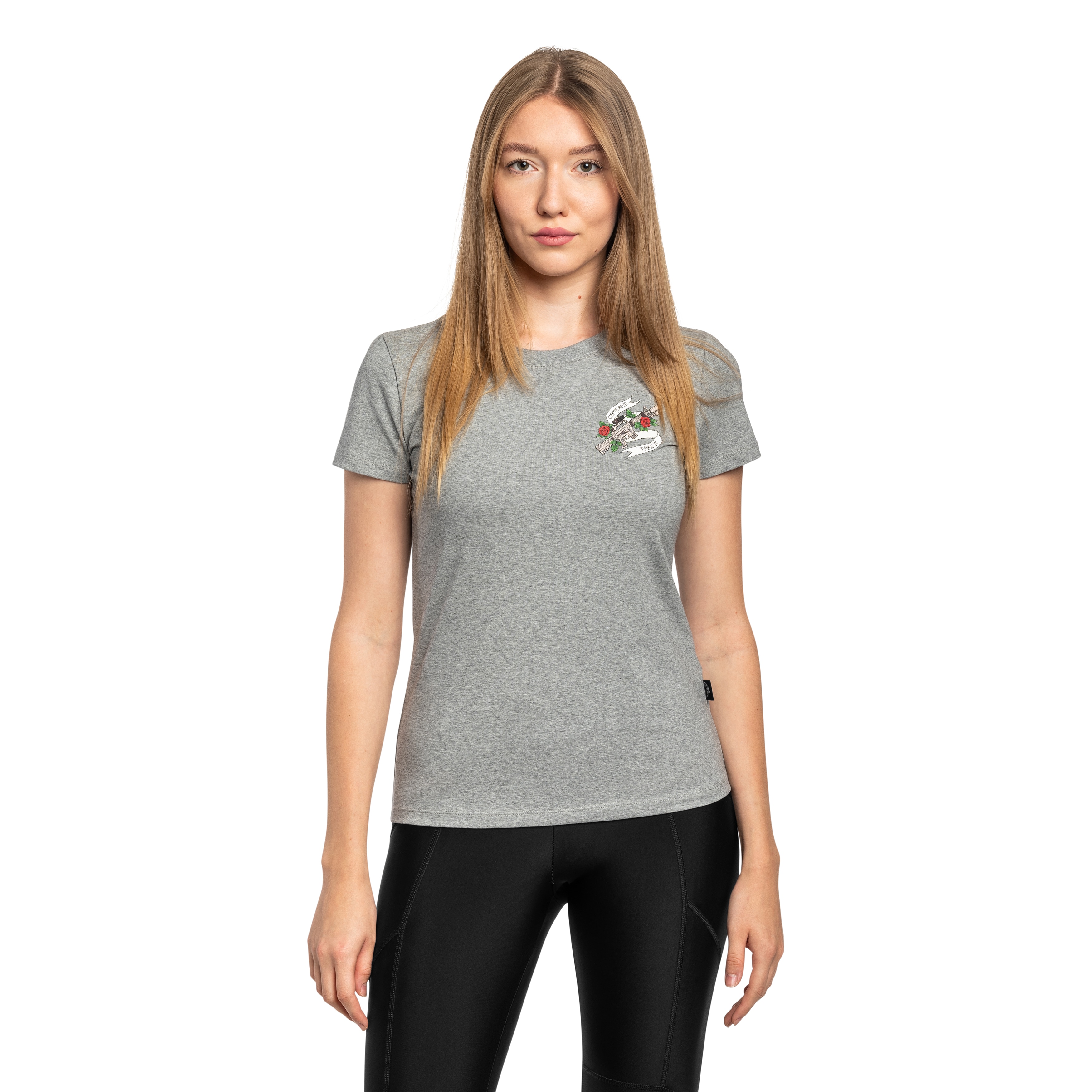 Koszulka T-Shirt damska Helikon Come And Take It Slim - Mid Grey Melange