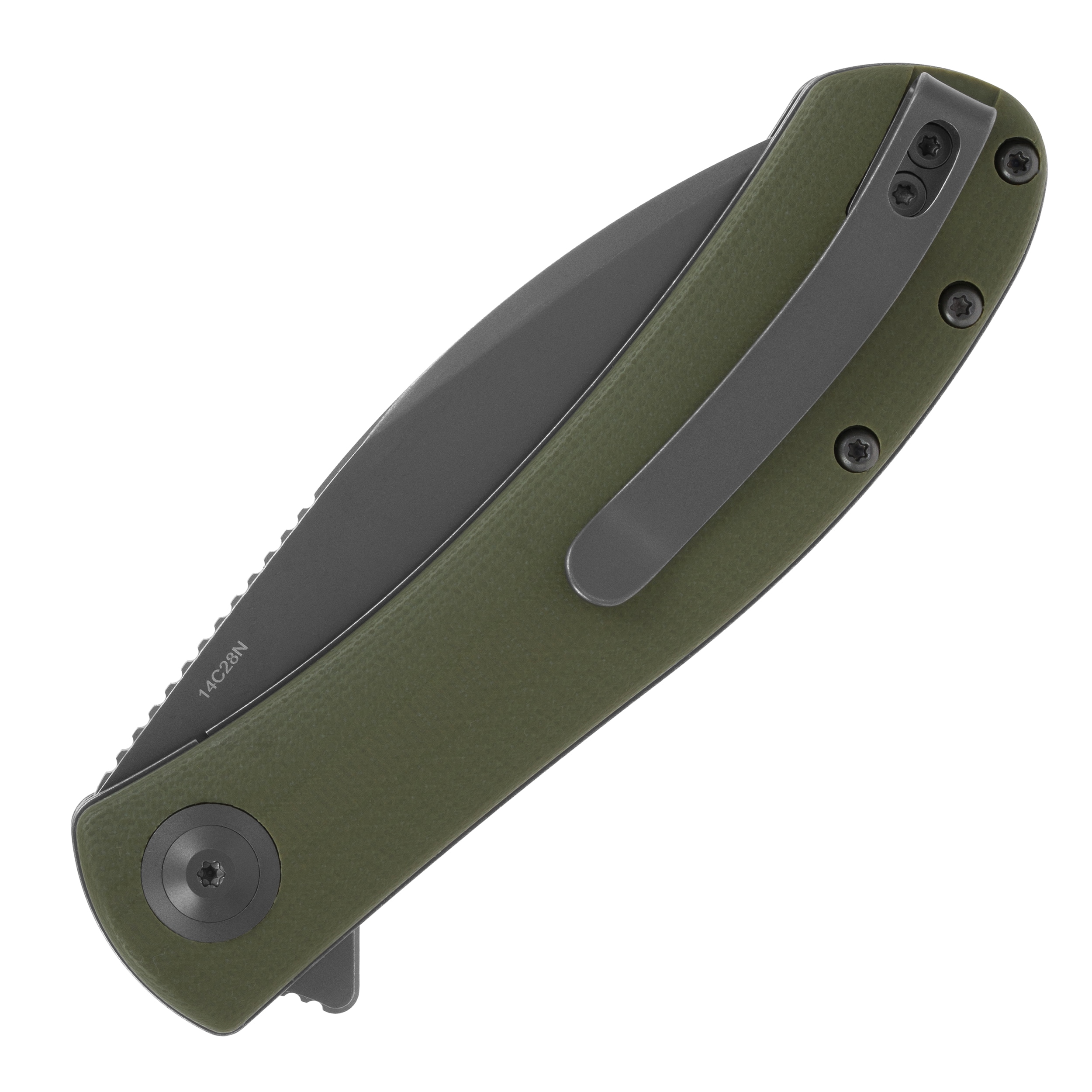 Складаний ніж Trollsky Knives Mandu EVO Grey Stonewashed 14C28N/OD Green G10