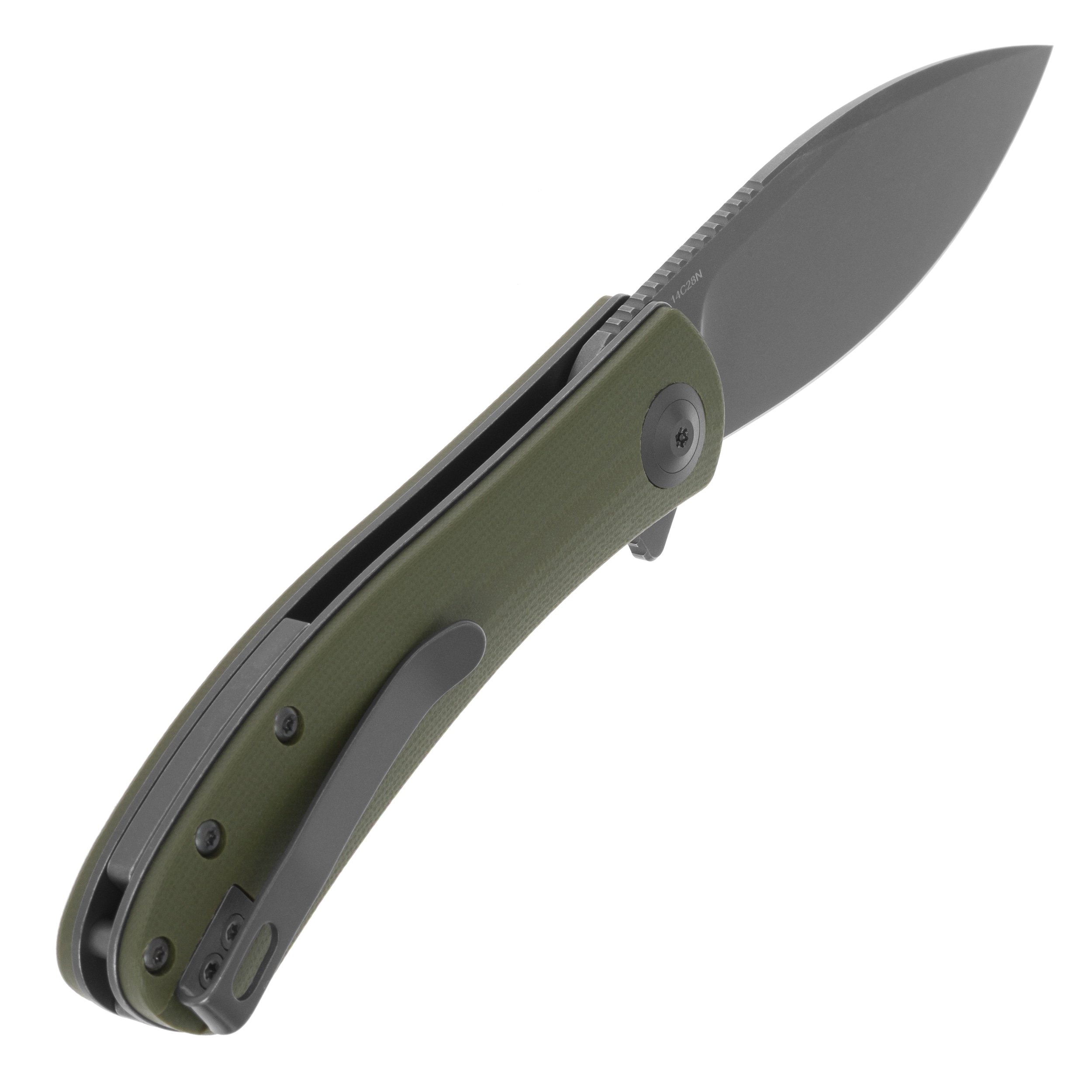 Складаний ніж Trollsky Knives Mandu EVO Grey Stonewashed 14C28N/OD Green G10