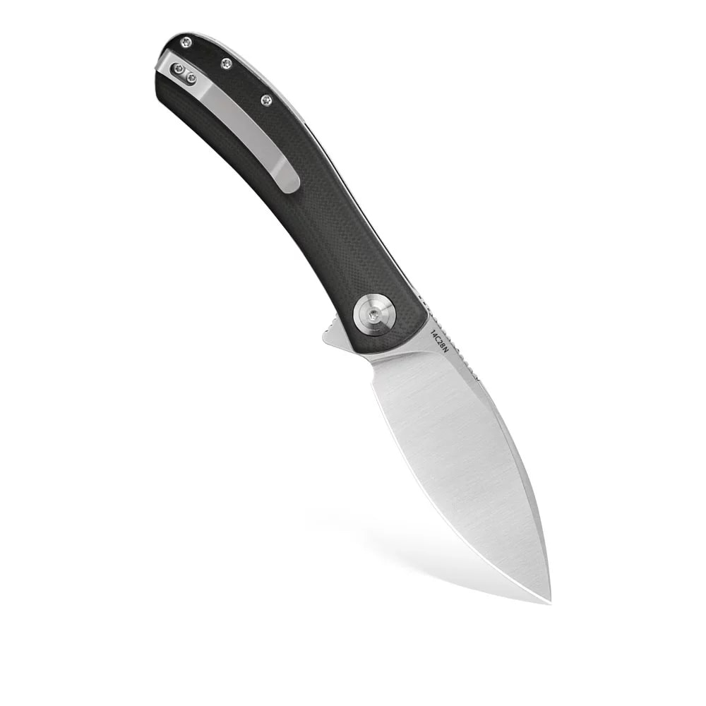 Nóż składany Trollsky Knives Mandu EVO Satin 14C28N/Black G10