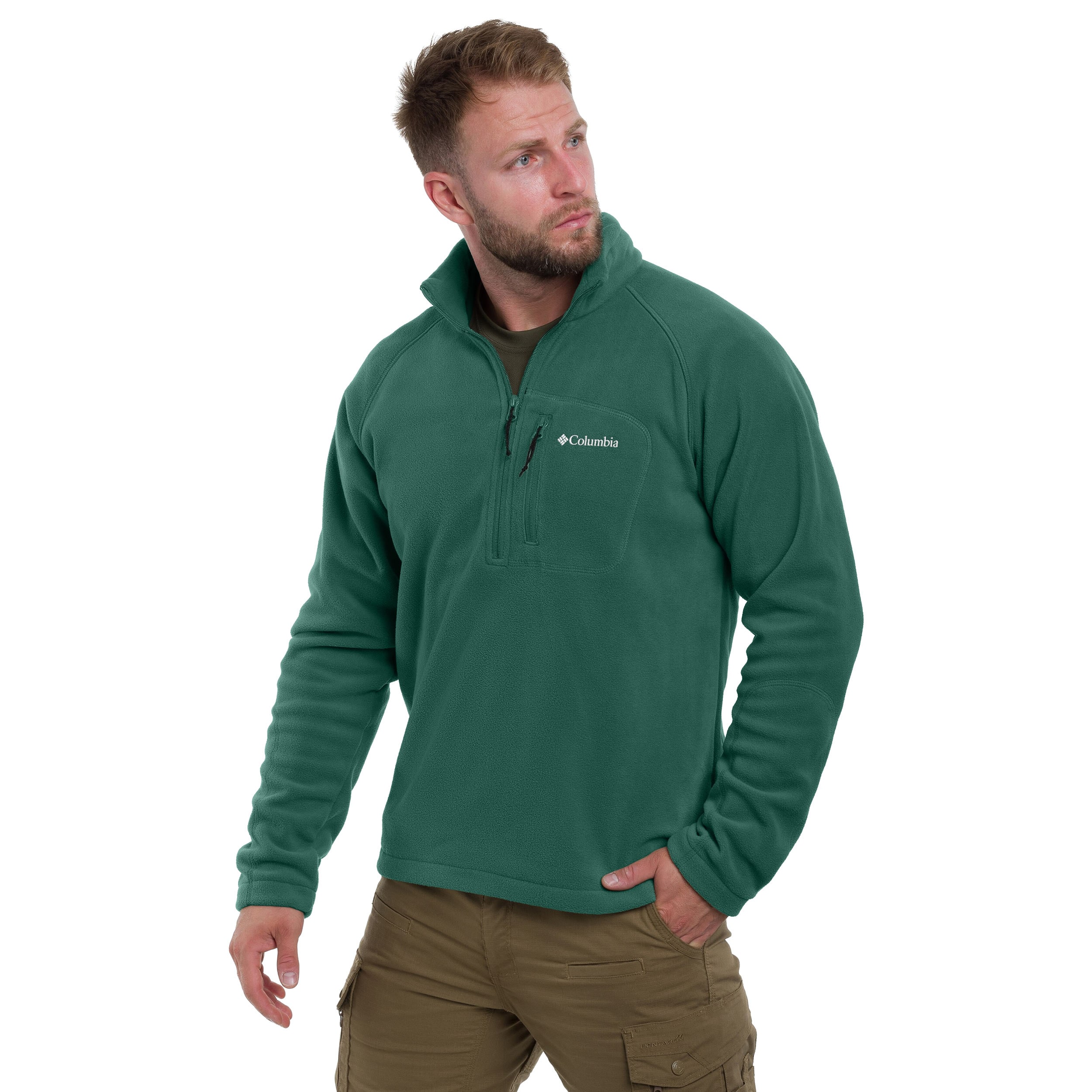 Polar Columbia Fast Trek III Half Zip New - Rain Forest