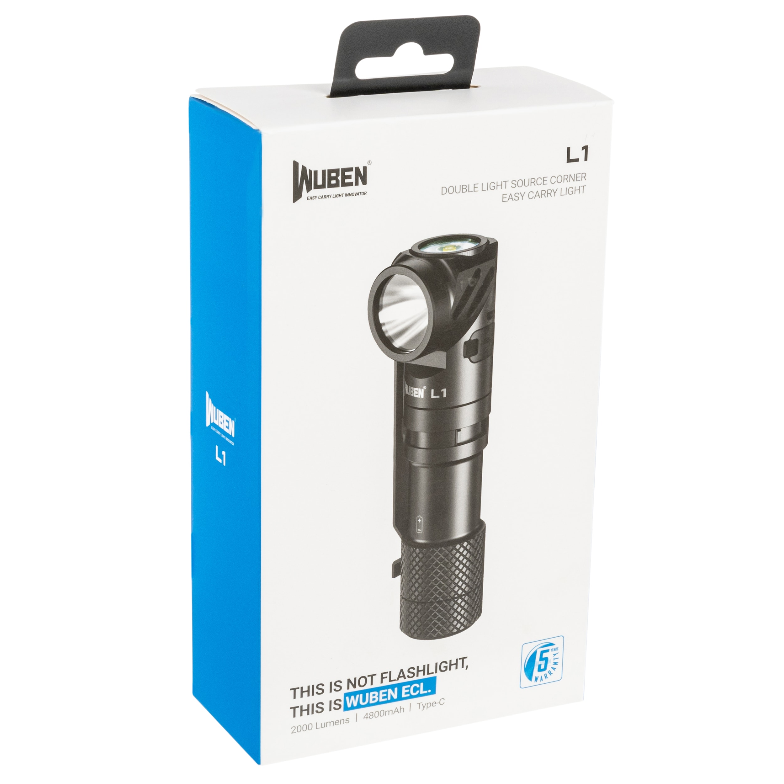 Wuben L1 Black Flashlight with Power Bank Function - 2000 lumens