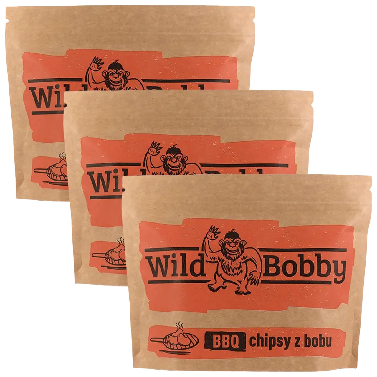 Chipsy z bobu Wild Bobby BBQ 100 g - 3 szt