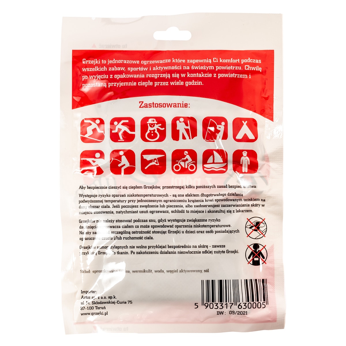 Ogrzewacz chemiczny Grzejki do rąk - 3 pary