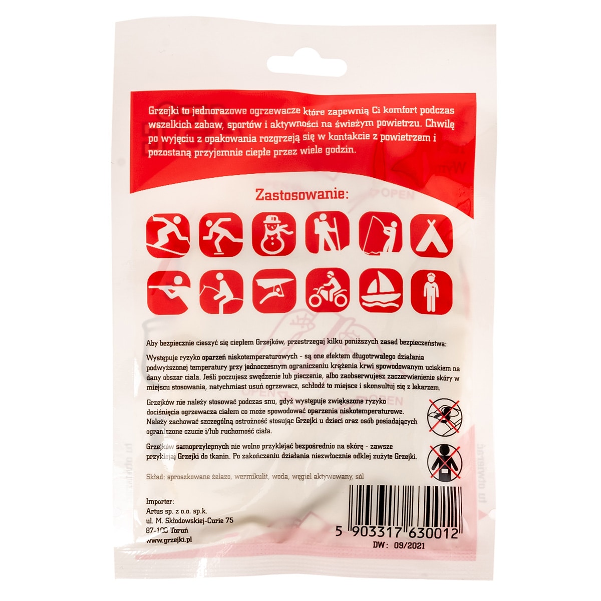 Ogrzewacz chemiczny Grzejki do stóp - 2 pary